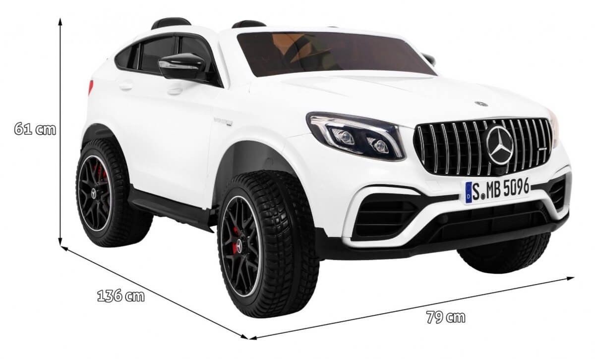 Masinuta electrica pentru copii cu 2 locuri Mercedes AMG GLC 63s 4x4 cu ecran LCD (XMX608) Alb - imagine 2