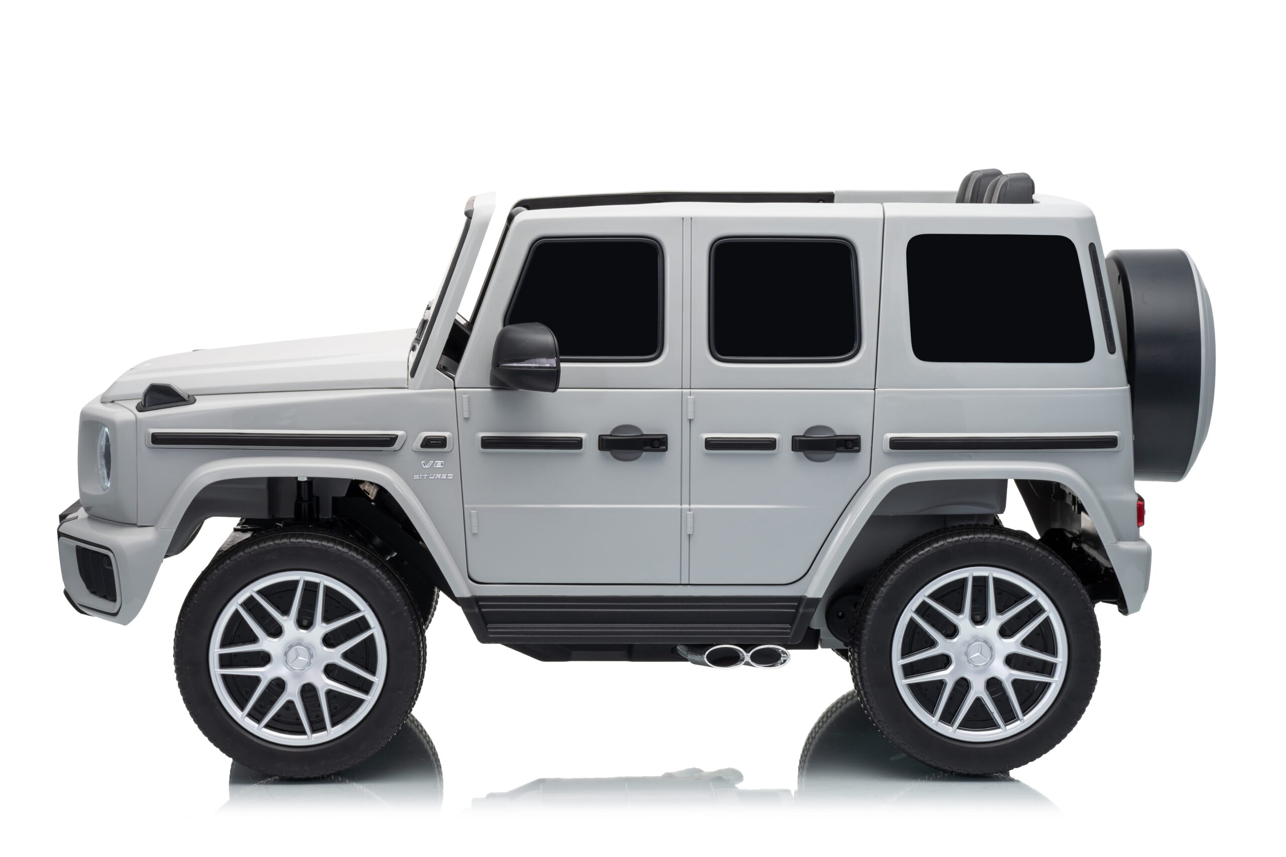 Masinuta electrica pentru copii, Mercedes AMG G63 12V 4x4, roti EVA, scaun piele, telecomanda parentala, Gri - imagine 12