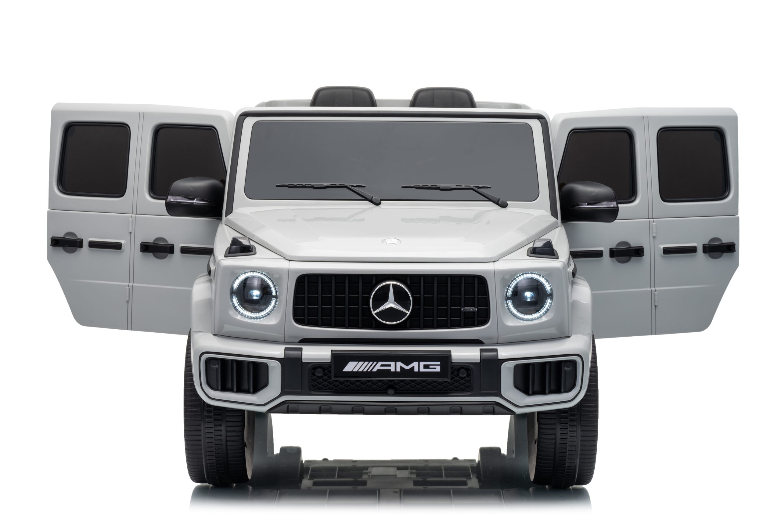Masinuta electrica pentru copii, Mercedes AMG G63 12V 4x4, roti EVA, scaun piele, telecomanda parentala, Gri - imagine 10