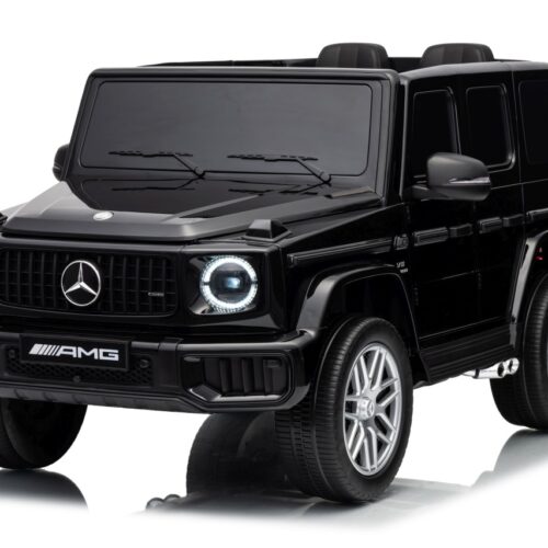 Masinuta electrica pentru copii, Mercedes AMG G63 12V 4×4, roti EVA, scaun piele, telecomanda parentala, Negru