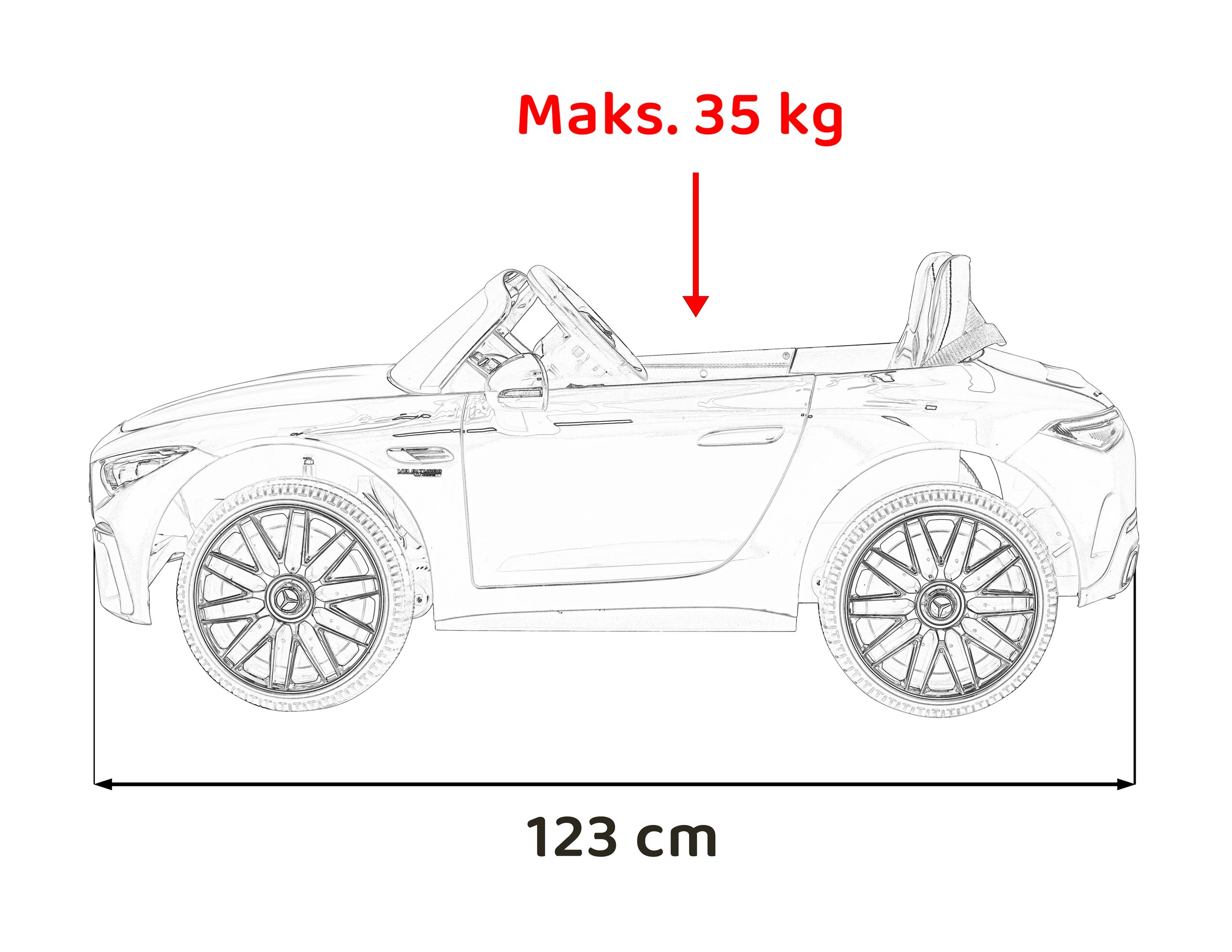 Masinuta electrica pentru copii Mercedes Benz AMG SL63 4x4 12V 200W, roti EVA, scaun piele, telecomanda parentala, Rosu - imagine 2