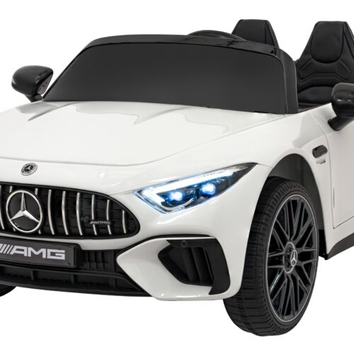 Masinuta electrica pentru copii Mercedes Benz AMG SL63 4×4 12V 200W, roti EVA, scaun piele, telecomanda parentala, Alb