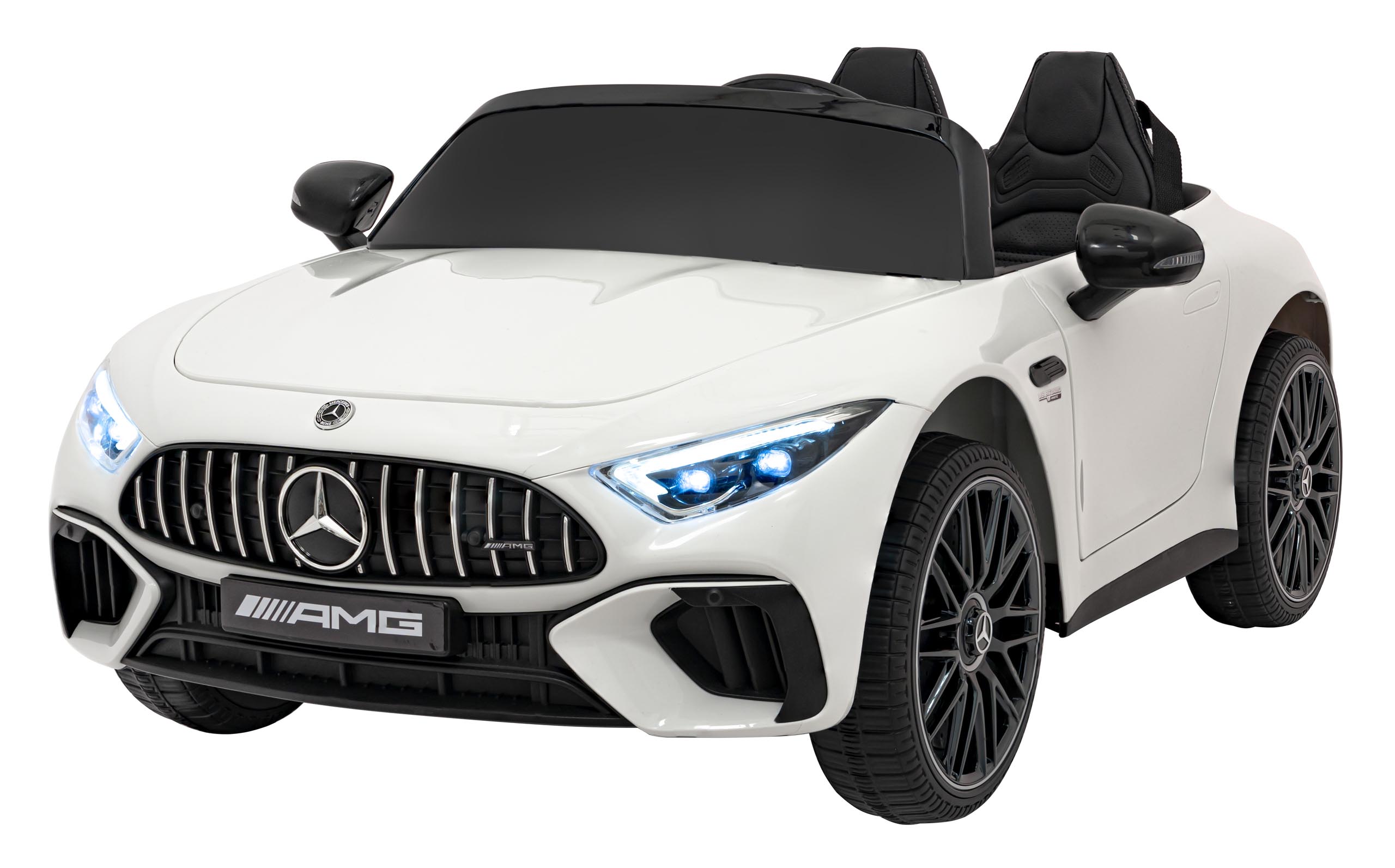 Masinuta electrica pentru copii Mercedes Benz AMG SL63 4x4 12V 200W, roti EVA, scaun piele, telecomanda parentala, Alb