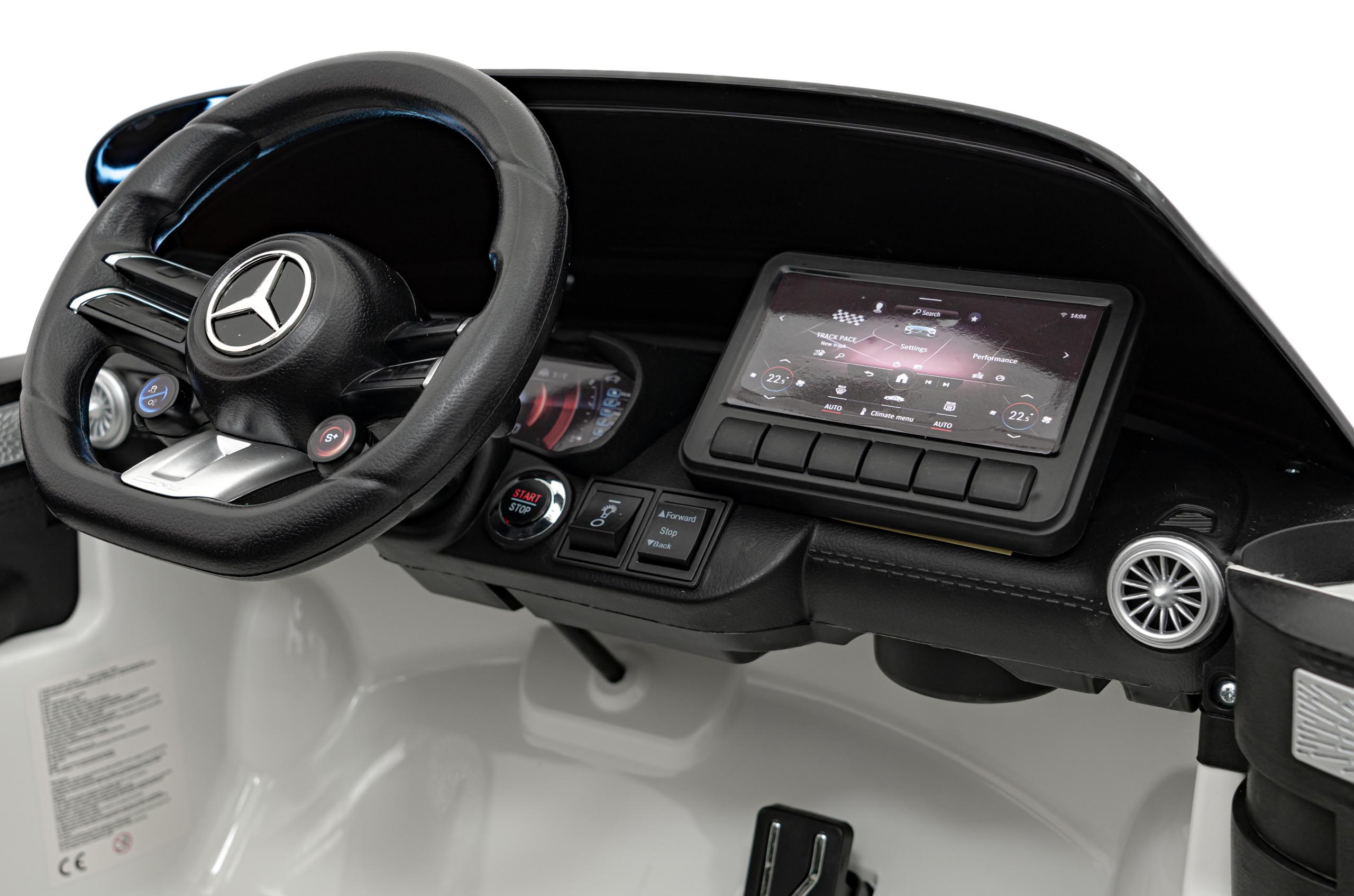 Masinuta electrica pentru copii Mercedes Benz AMG SL63 4x4 12V 200W, roti EVA, scaun piele, telecomanda parentala, Alb - imagine 4
