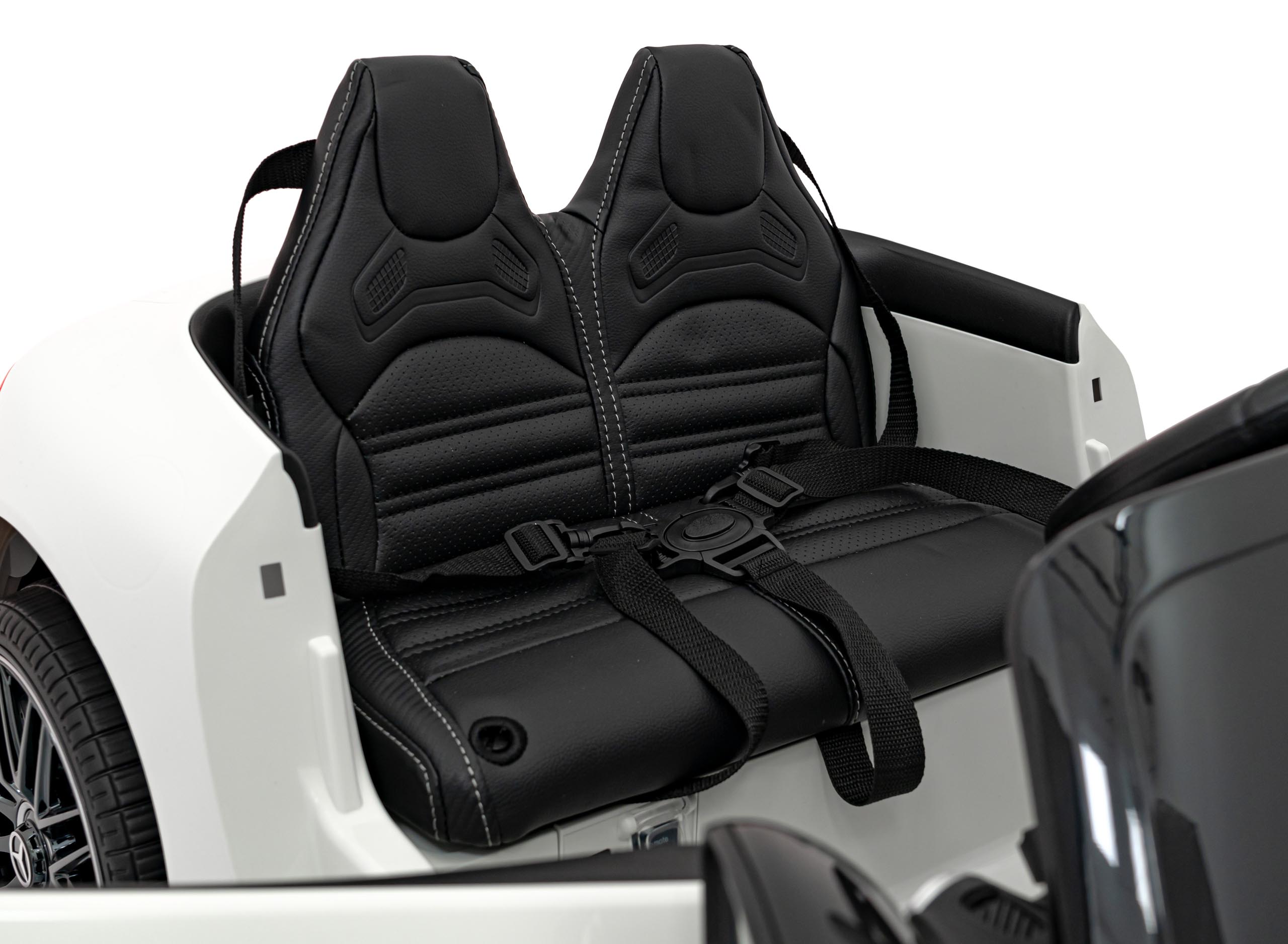 Masinuta electrica pentru copii Mercedes Benz AMG SL63 4x4 12V 200W, roti EVA, scaun piele, telecomanda parentala, Alb - imagine 6