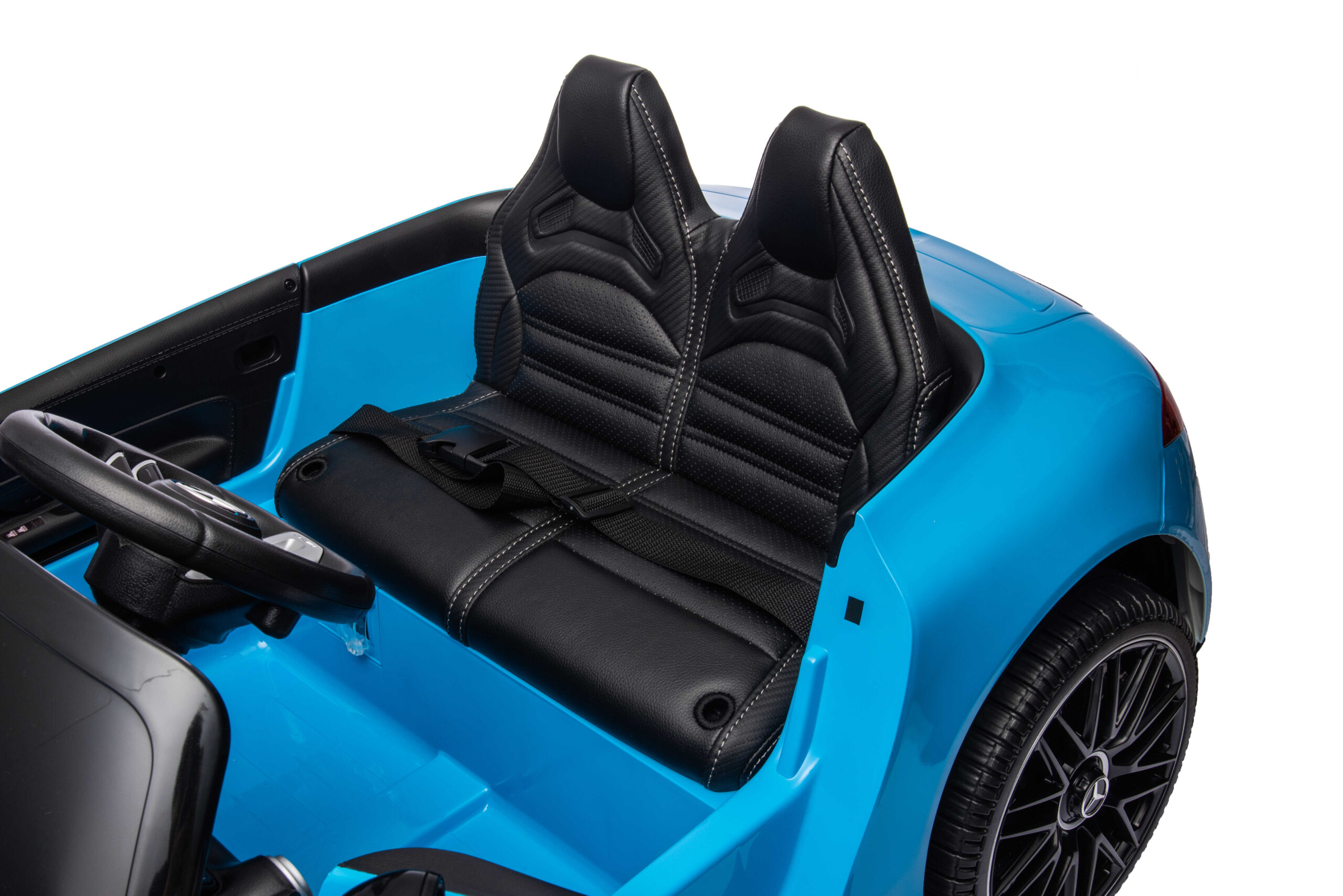 Masinuta electrica pentru copii Mercedes Benz AMG SL63 4x4 12V 200W, roti EVA, scaun piele, telecomanda parentala, Albastru metalizat - imagine 6