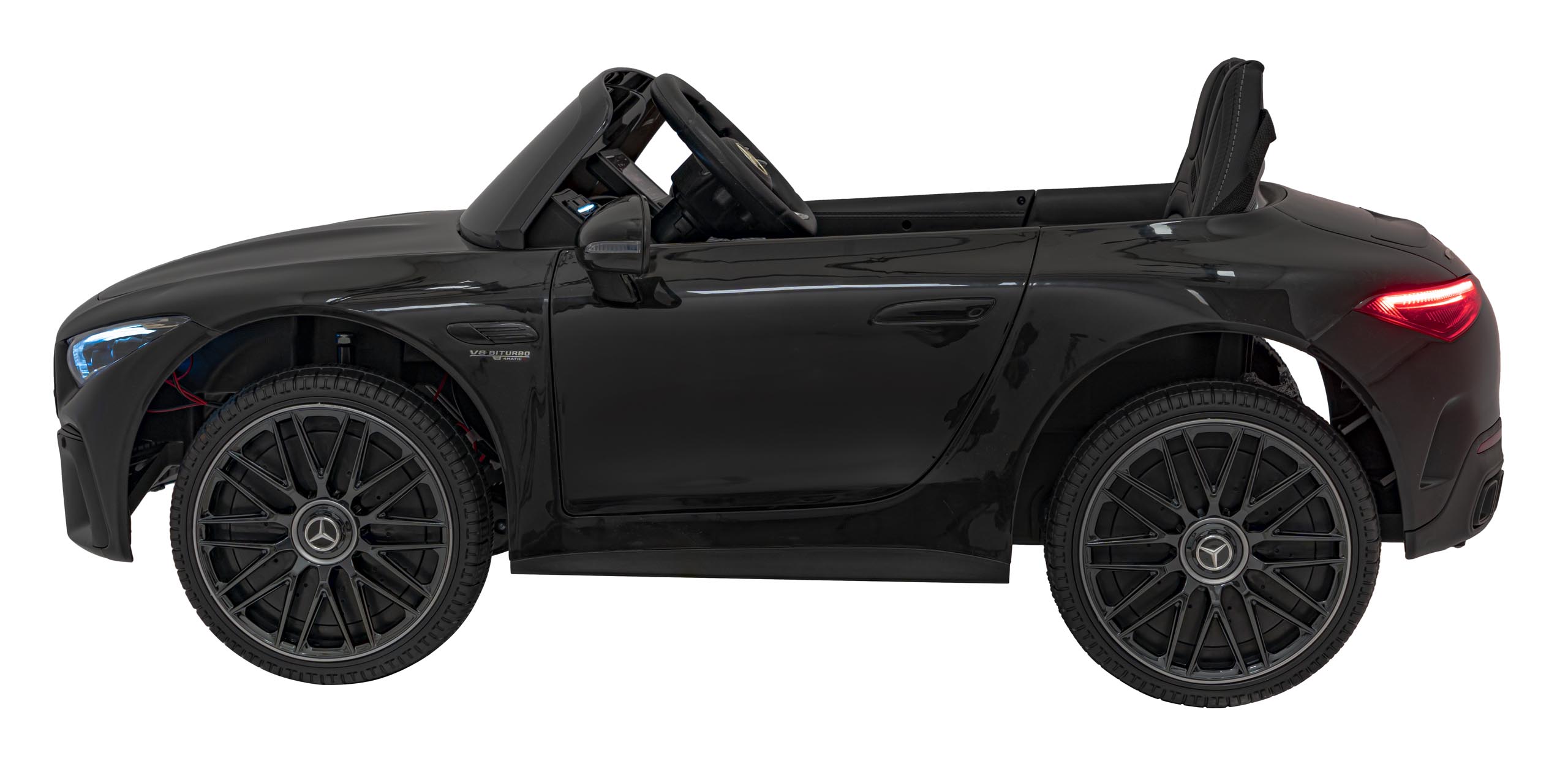 Masinuta electrica pentru copii Mercedes Benz AMG SL63 4x4 12V 200W, roti EVA, scaun piele, telecomanda parentala, Negru - imagine 9