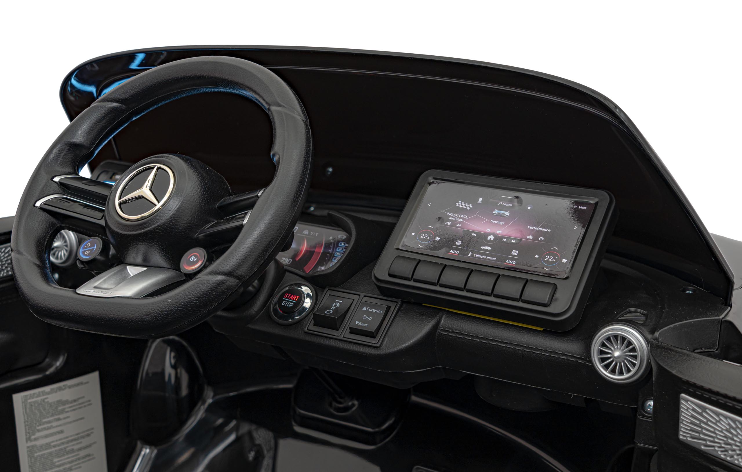 Masinuta electrica pentru copii Mercedes Benz AMG SL63 4x4 12V 200W, roti EVA, scaun piele, telecomanda parentala, Negru - imagine 4