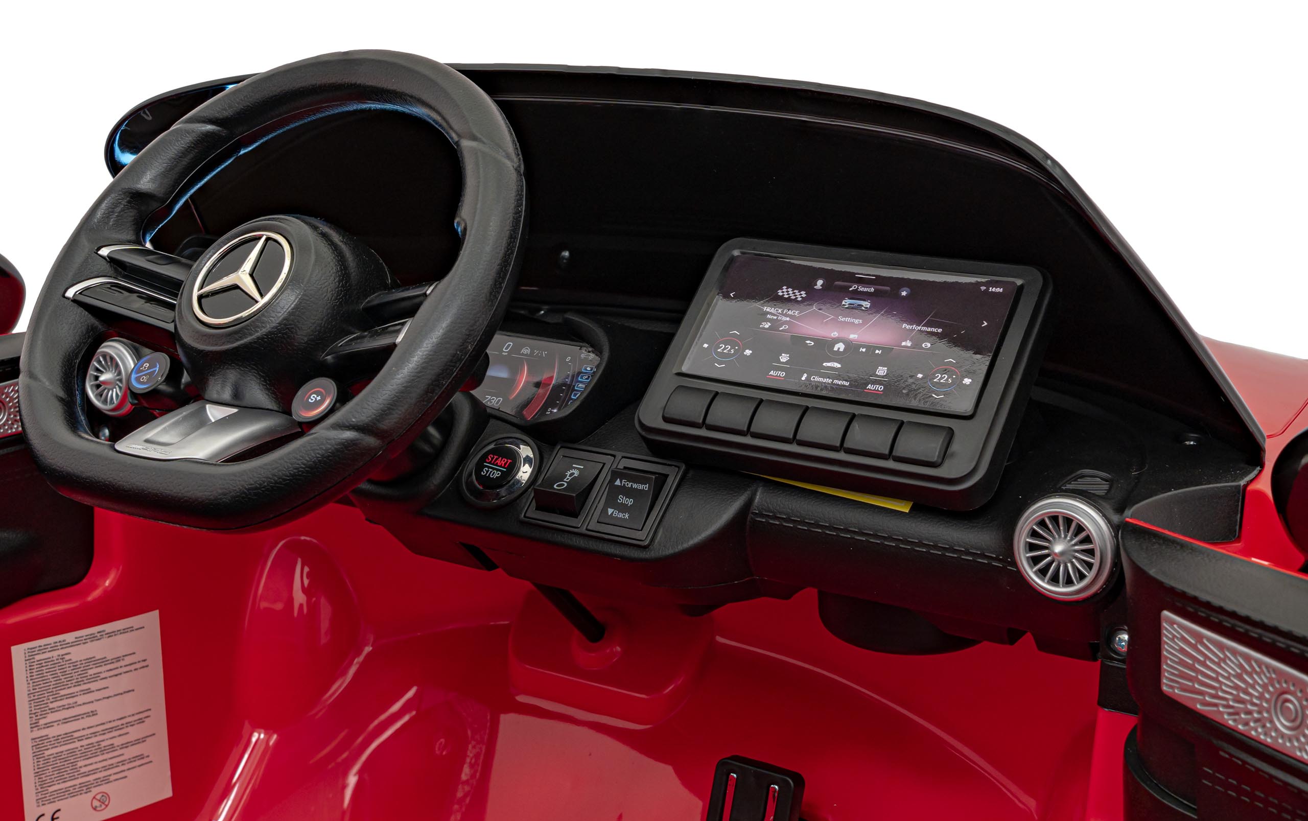 Masinuta electrica pentru copii Mercedes Benz AMG SL63 4x4 12V 200W, roti EVA, scaun piele, telecomanda parentala, Rosu - imagine 4