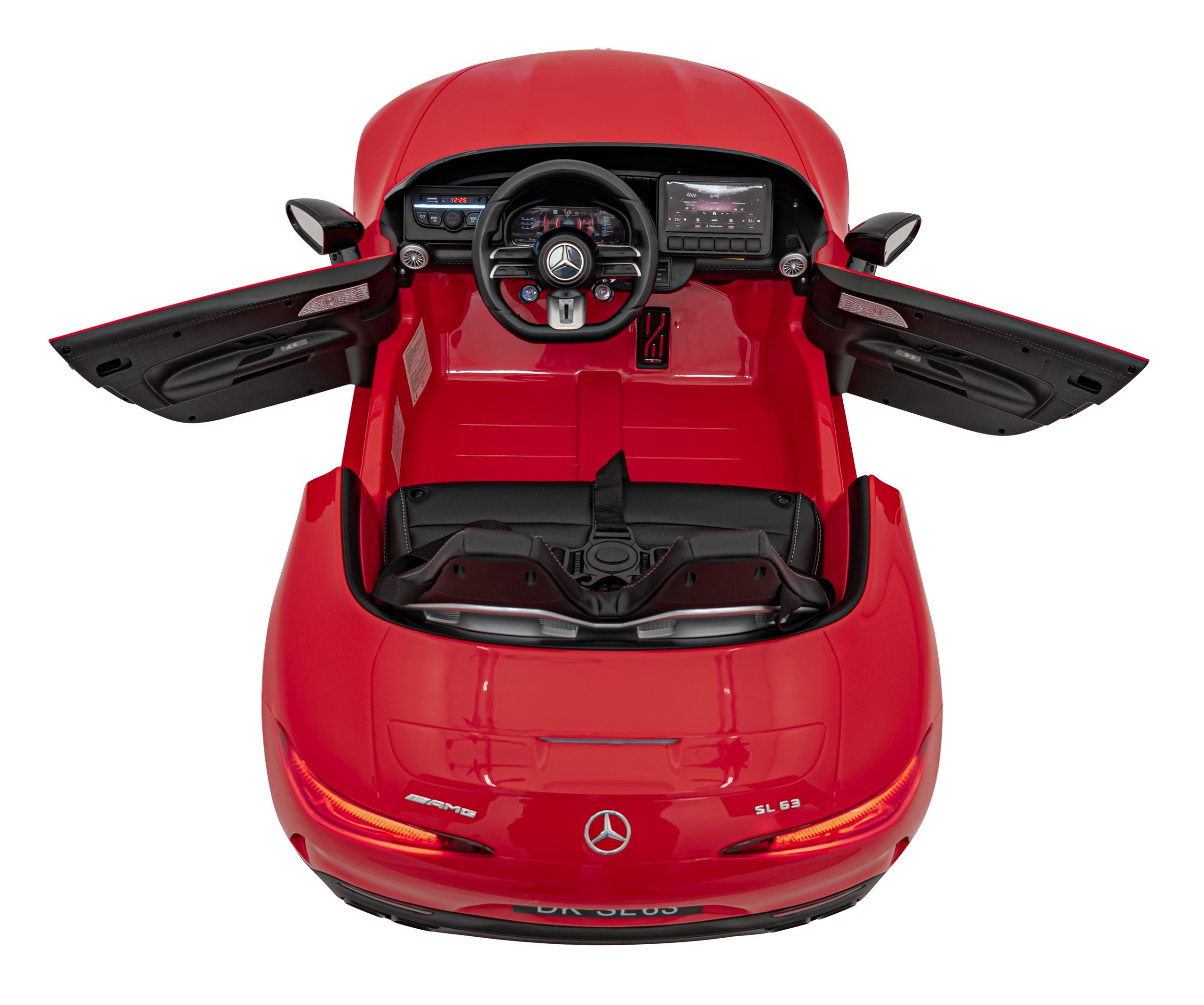 Masinuta electrica pentru copii Mercedes Benz AMG SL63 4x4 12V 200W, roti EVA, scaun piele, telecomanda parentala, Rosu - imagine 9