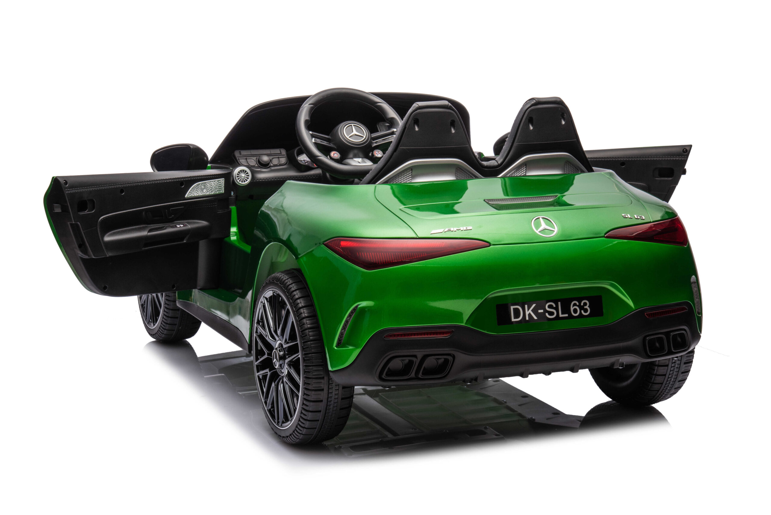 Masinuta electrica pentru copii Mercedes Benz AMG SL63 4x4 12V 200W, roti EVA, scaun piele, telecomanda parentala, Verde metalizat - imagine 8