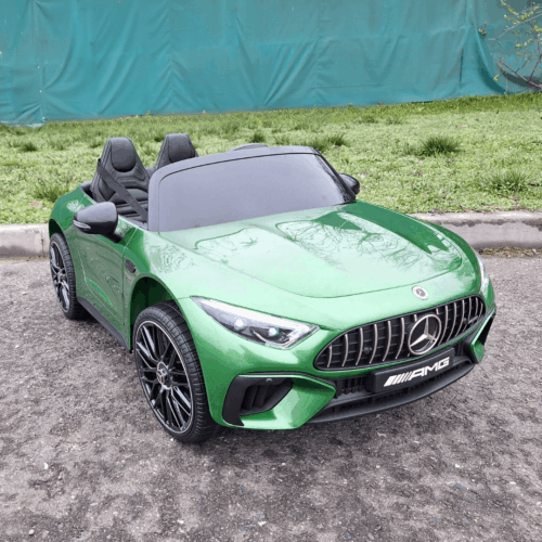 Masinuta electrica pentru copii Mercedes Benz AMG SL63 4×4 12V 200W, roti EVA, scaun piele, telecomanda parentala, Verde metalizat