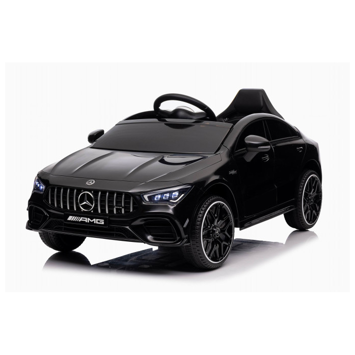 Masinuta electrica copii Mercedes-AMG CLA45 12V Negru, roti EVA, telecomanda parentala, scaun piele eco, Mercedes Benz
