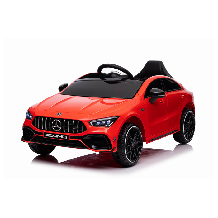 Masinuta electrica copii Mercedes-AMG CLA45 12V 90W Rosu, roti EVA, telecomanda parentala, Bluetooth, scaun piele eco, Mercedes Benz