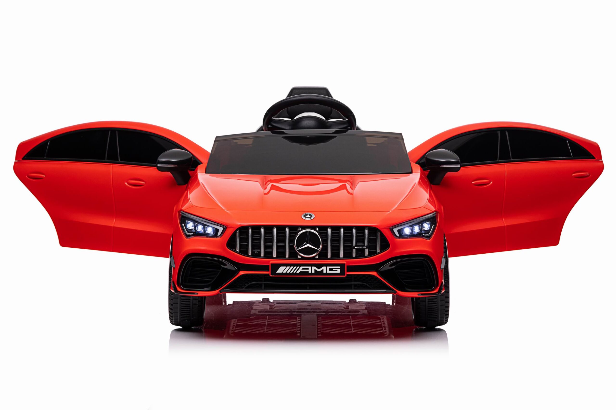 Masinuta electrica copii Mercedes-AMG CLA45 12V 90W Rosu, roti EVA, telecomanda parentala, Bluetooth, scaun piele eco, Mercedes Benz - imagine 7