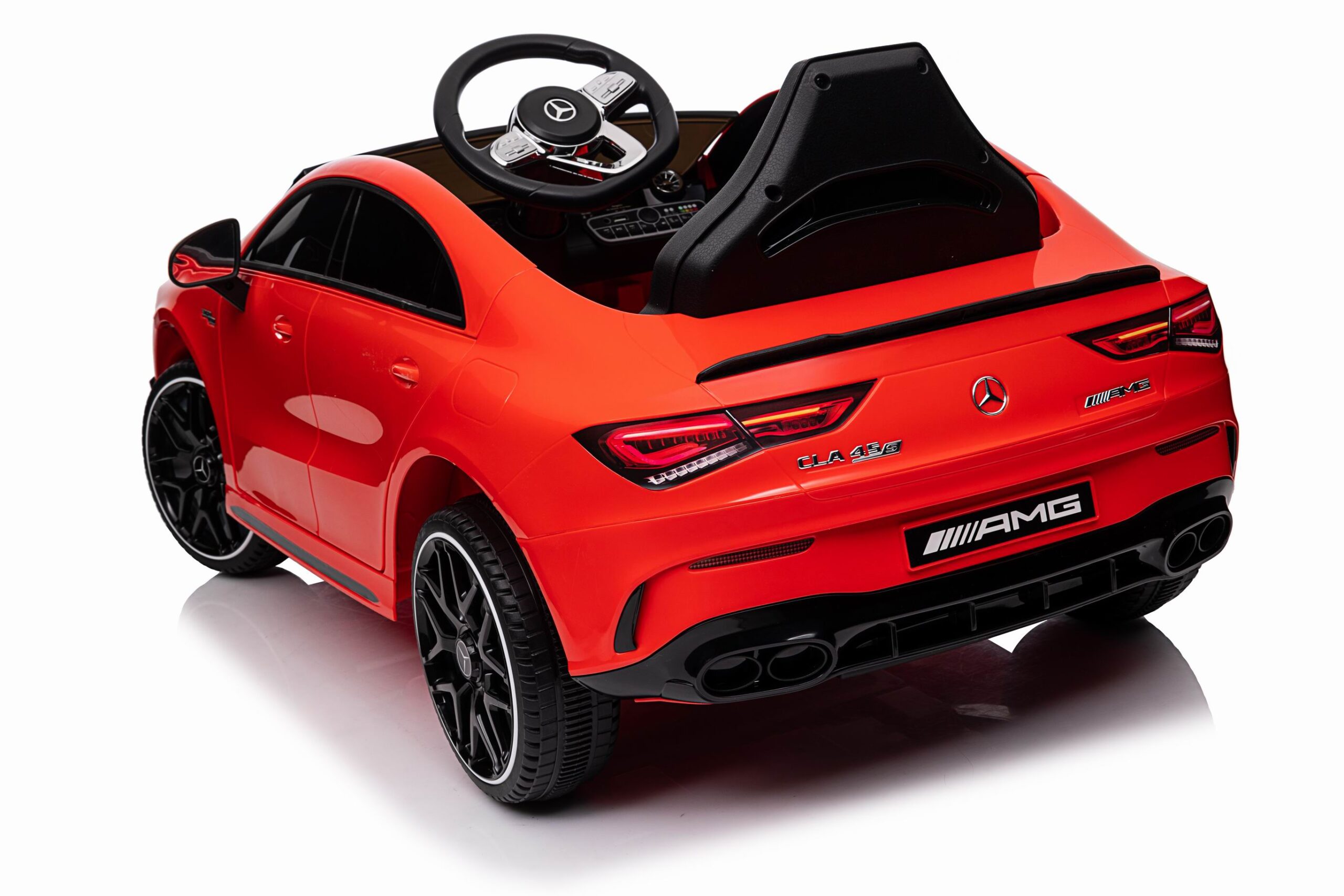 Masinuta electrica copii Mercedes-AMG CLA45 12V 90W Rosu, roti EVA, telecomanda parentala, Bluetooth, scaun piele eco, Mercedes Benz - imagine 6