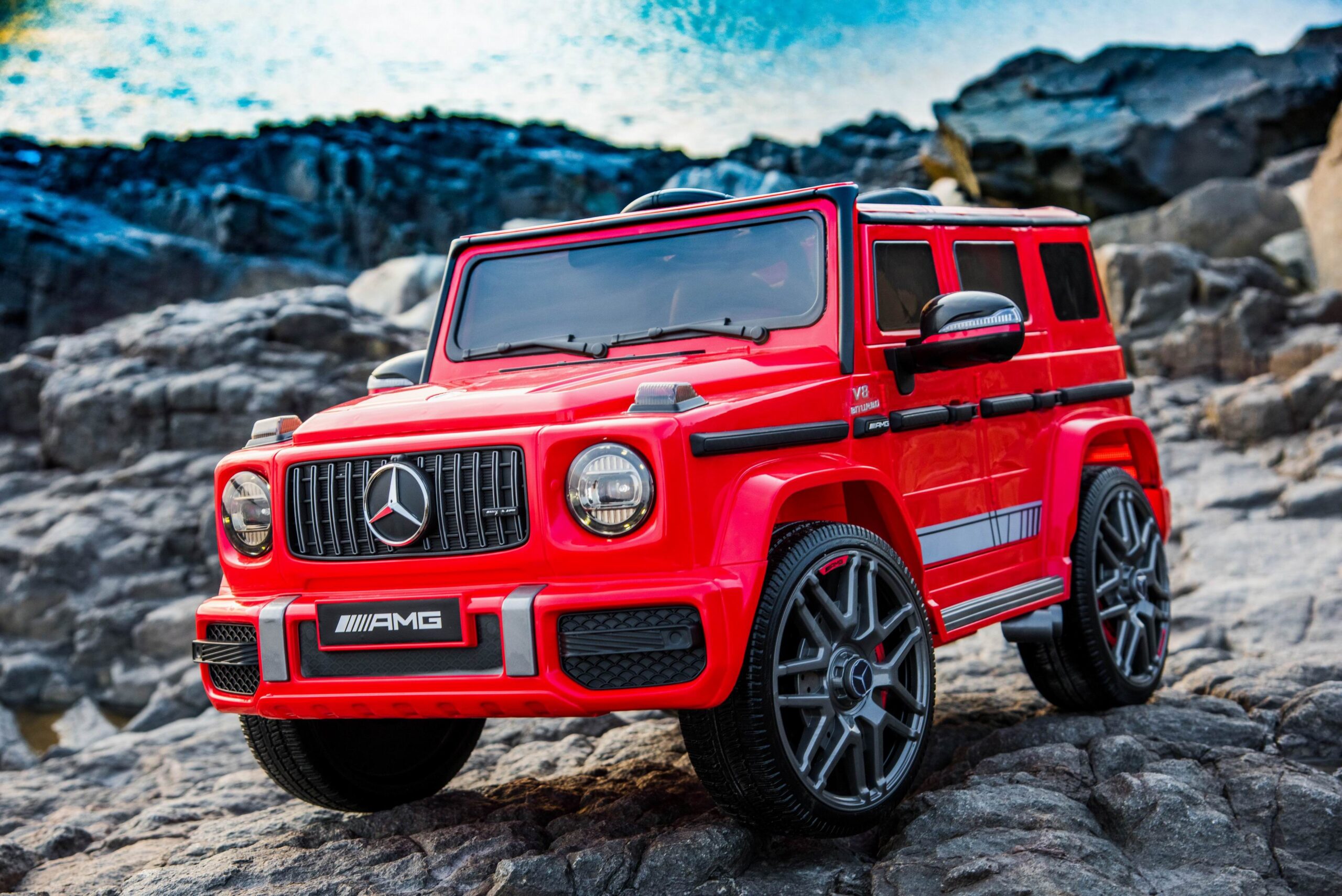Masinuta electrica pentru copii Mercedes AMG G63 12V 60W (bbh-0002) Rosu