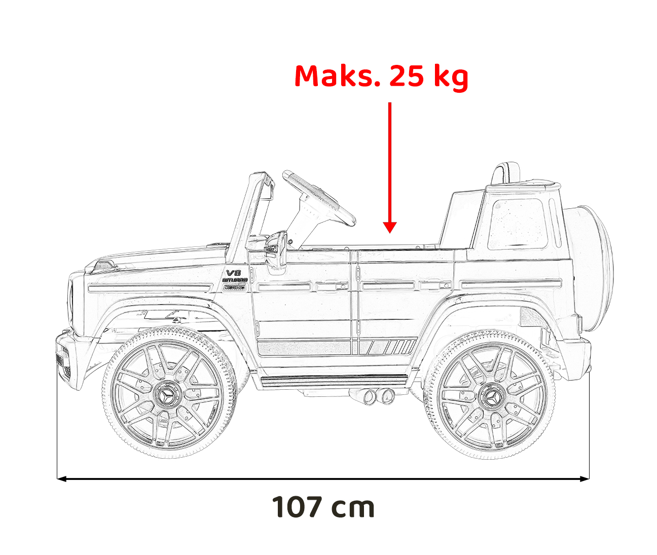 Masinuta electrica pentru copii Mercedes AMG G63 12V 60W (BBH-0002LD) Rosu - imagine 5