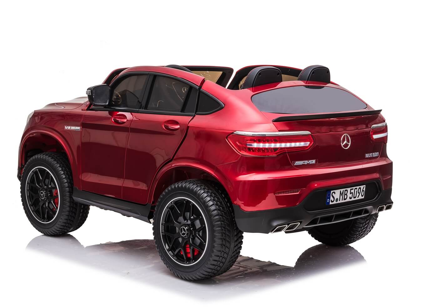 Masinuta electrica pentru copii cu 2 locuri Mercedes AMG GLC 63s 4x4 cu ecran LCD (XMX608) Visiniu metalizat - imagine 9