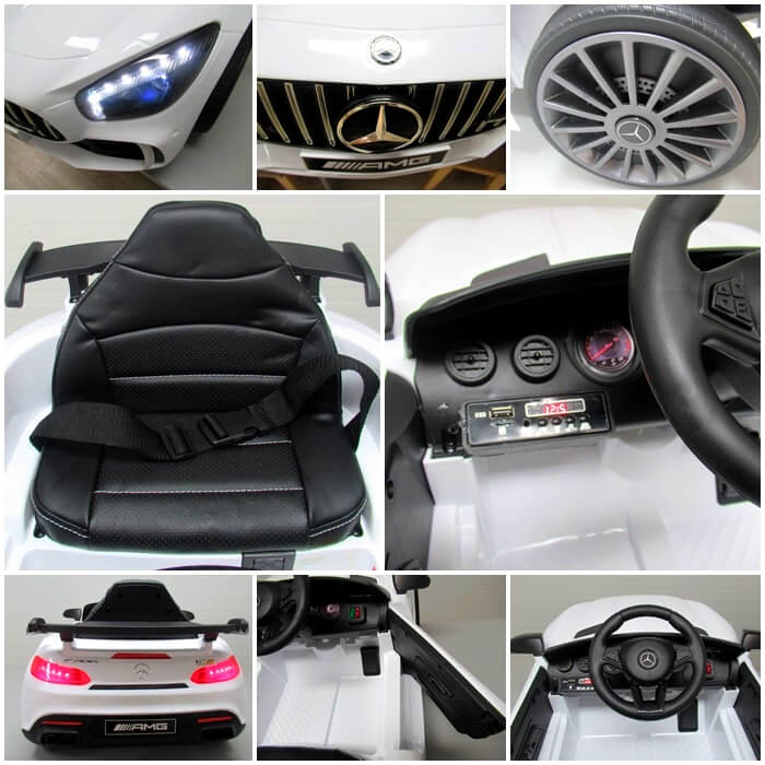 Masinuta electrica pentru copii Mercedes GTR-s 12V 50W (011) Alb - imagine 14