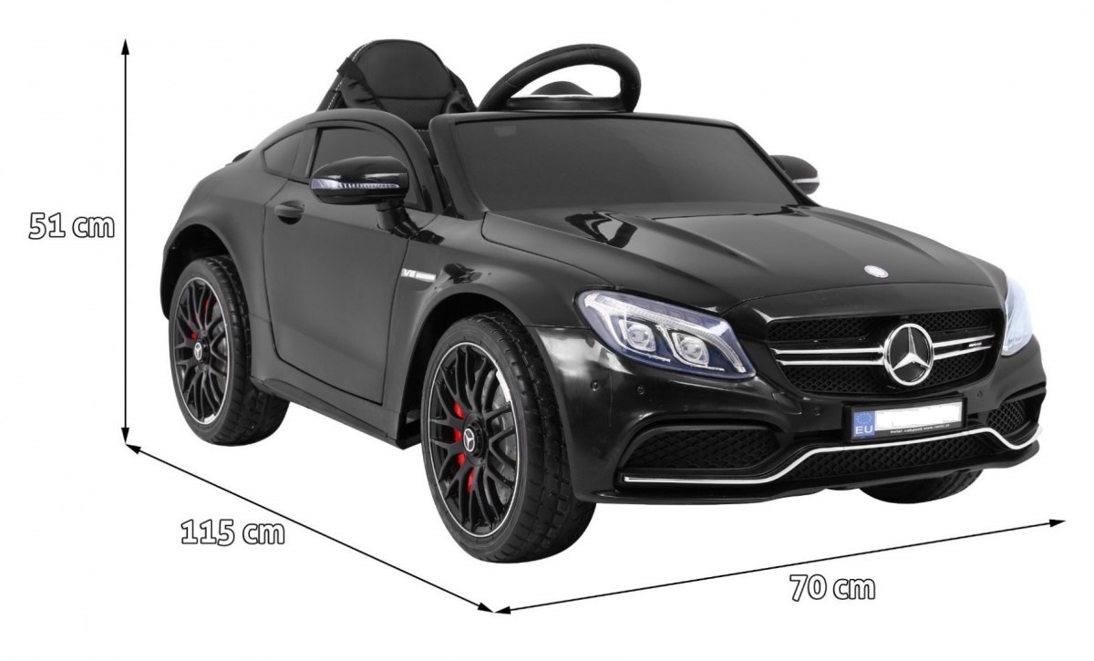 Masinuta electrica pentru copii MERCEDES AMG C63s Coupe (1588) Negru metalizat - imagine 6