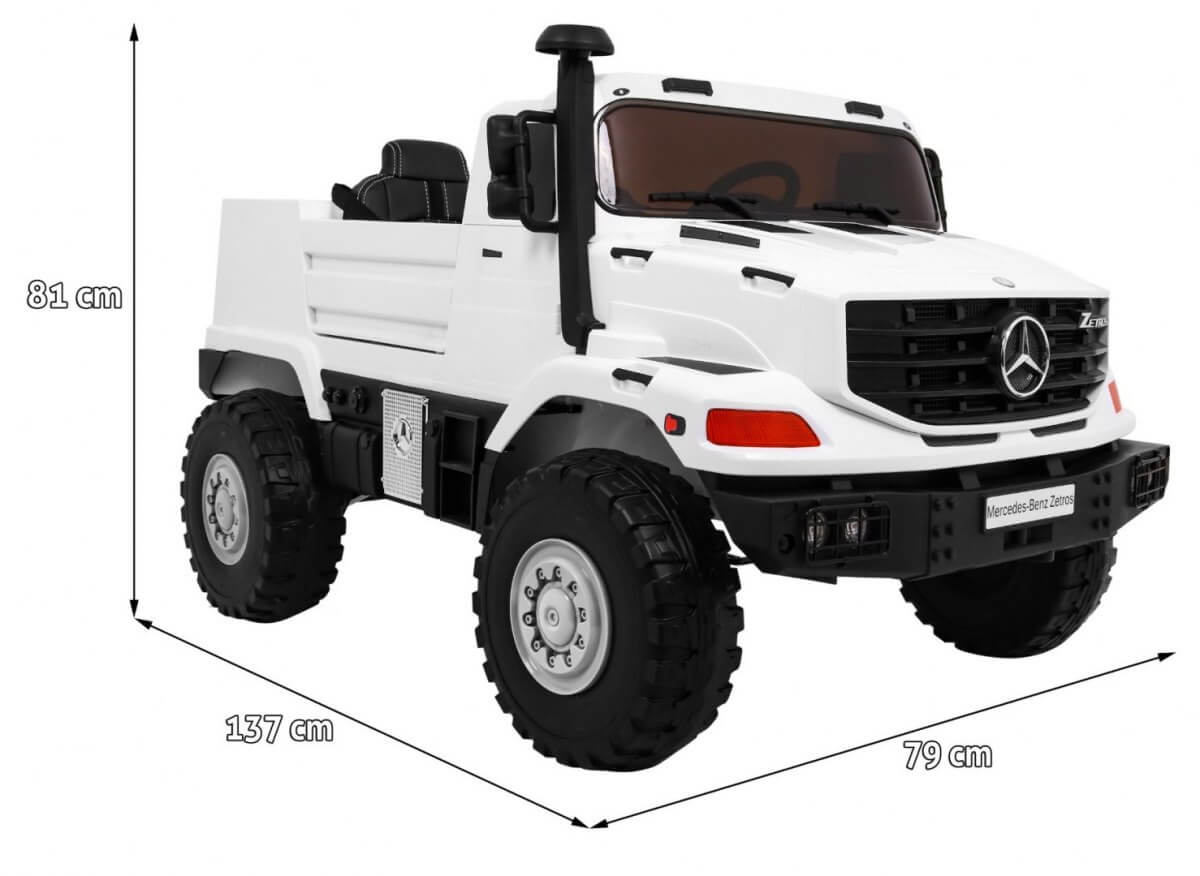 Masinuta electrica pentru copii cu 2 locuri SUV Mercedes Benz Zetros (0916) Alb - imagine 2