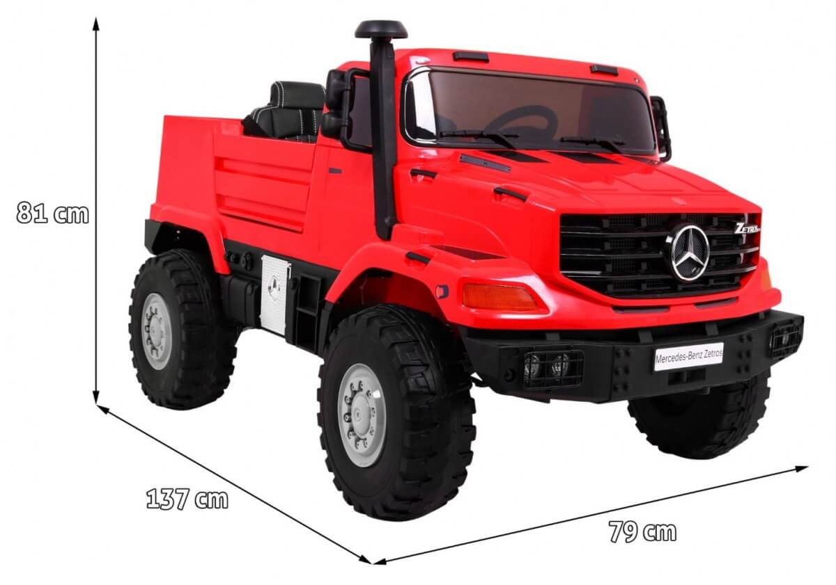 Masinuta electrica pentru copii cu 2 locuri SUV Mercedes Benz Zetros (0916) Rosu - imagine 2