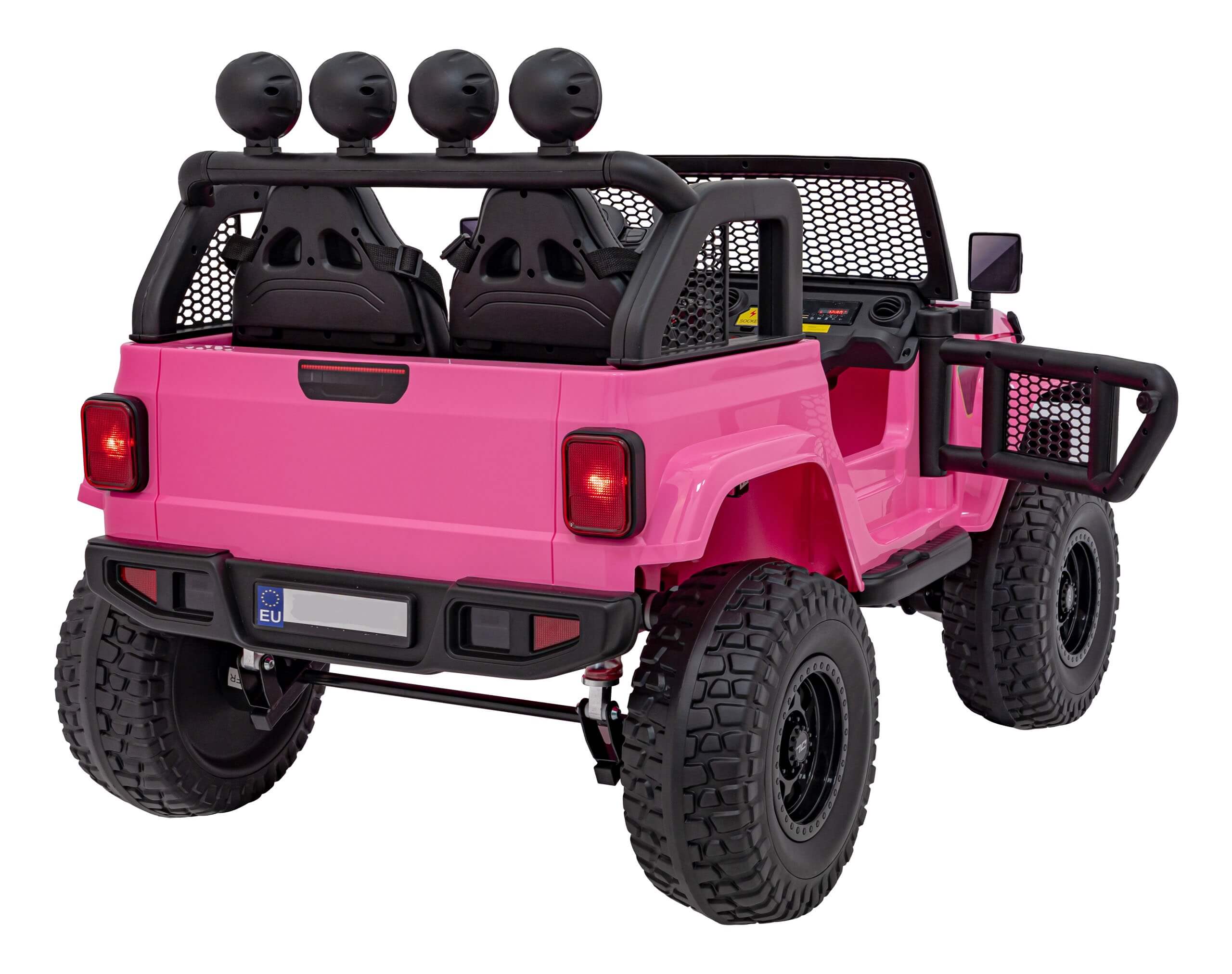 Masinuta electrica copii SUV OFFROAD 4x4 JL213 Roz 12V 14Ah, 2 locuri, telecomanda parentala, roti EVA - imagine 4