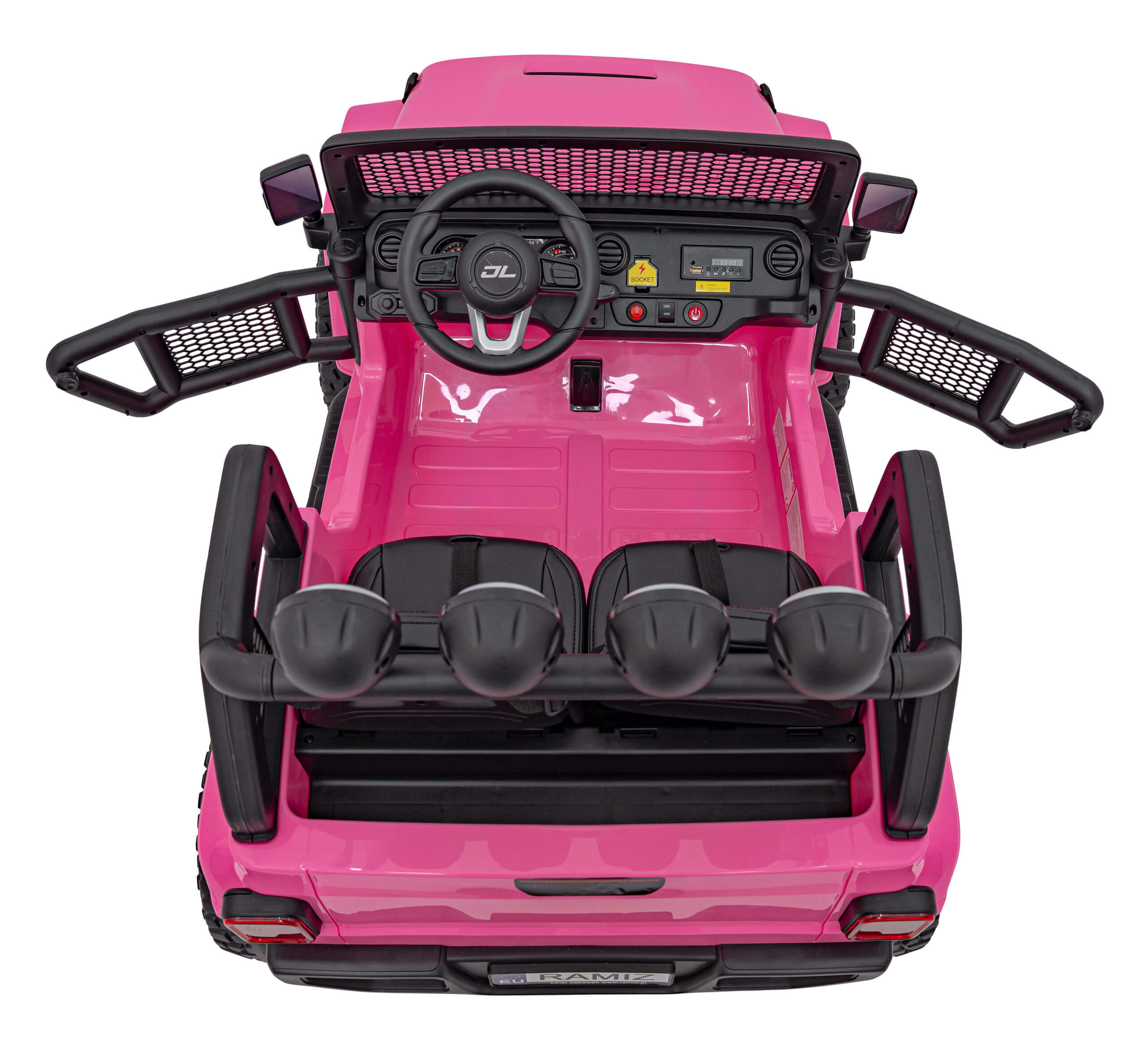 Masinuta electrica copii SUV OFFROAD 4x4 JL213 Roz 12V 14Ah, 2 locuri, telecomanda parentala, roti EVA - imagine 6