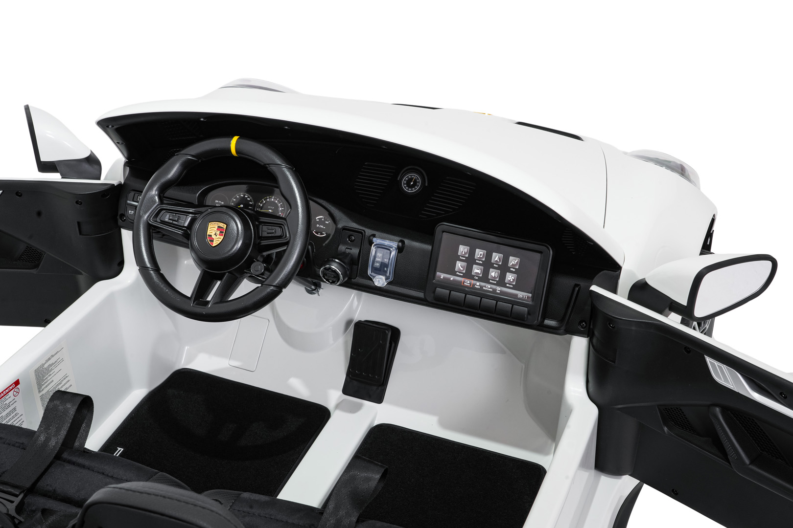 Masinuta electrica pentru copii cu 2 locuri PORSCHE 911 GT3 24V 800W 4x4 (P911) Alb - imagine 5