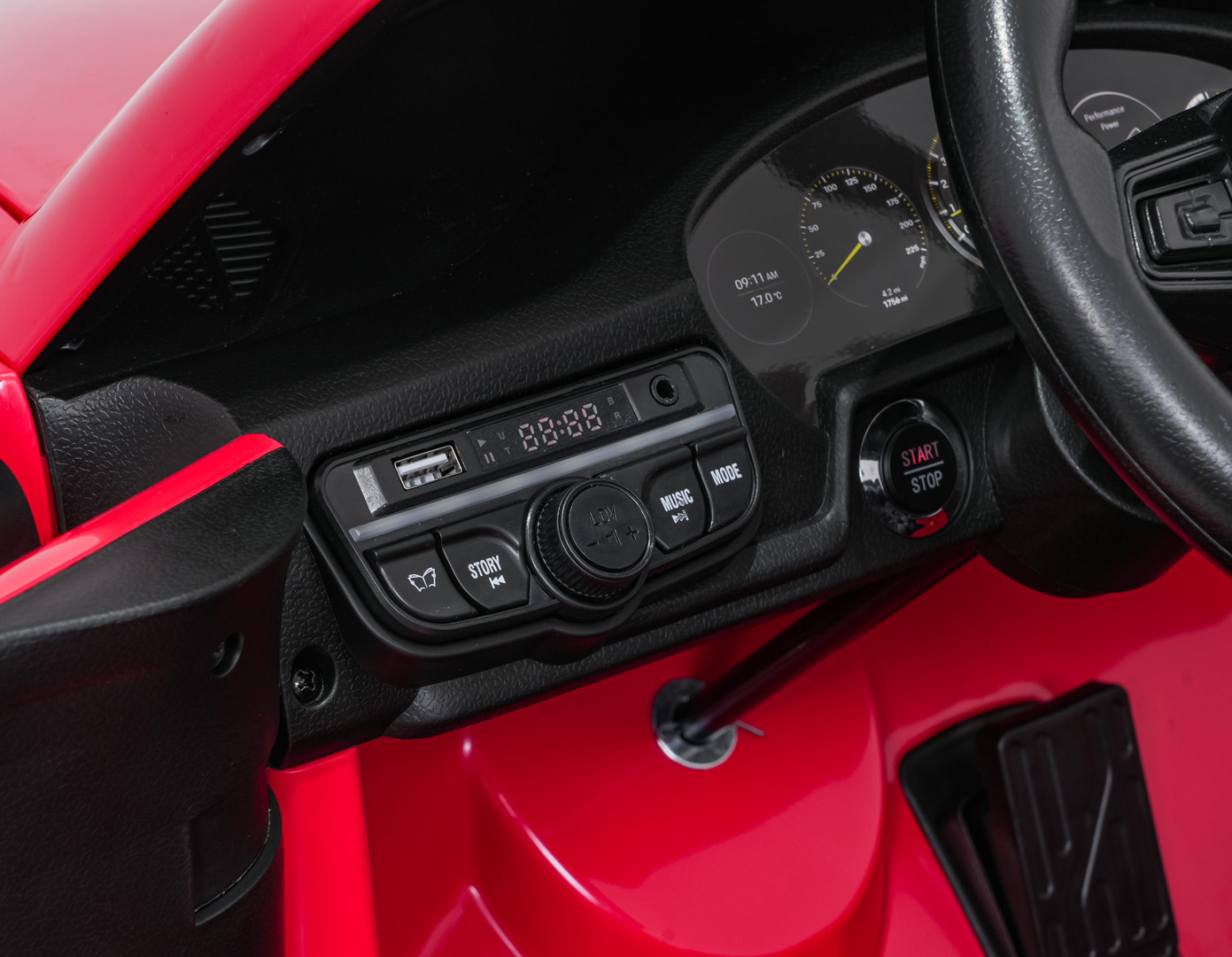 Masinuta electrica pentru copii cu 2 locuri PORSCHE 911 GT3 24V 800W 4x4 (P911) Rosu - imagine 6