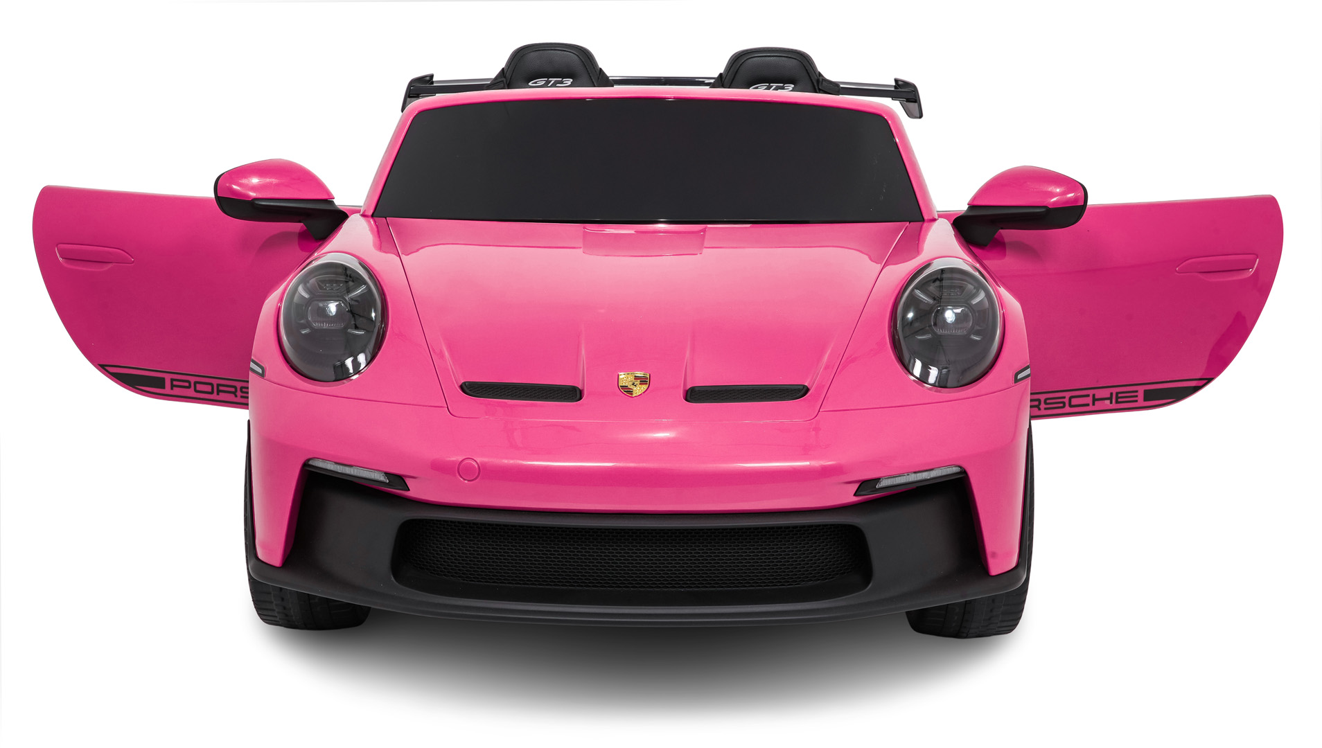 Masinuta electrica pentru copii cu 2 locuri PORSCHE 911 GT3 XXL 24V 800W 4x4, roti EVA, scaun piele, telecomanda parentala, Roz - imagine 6