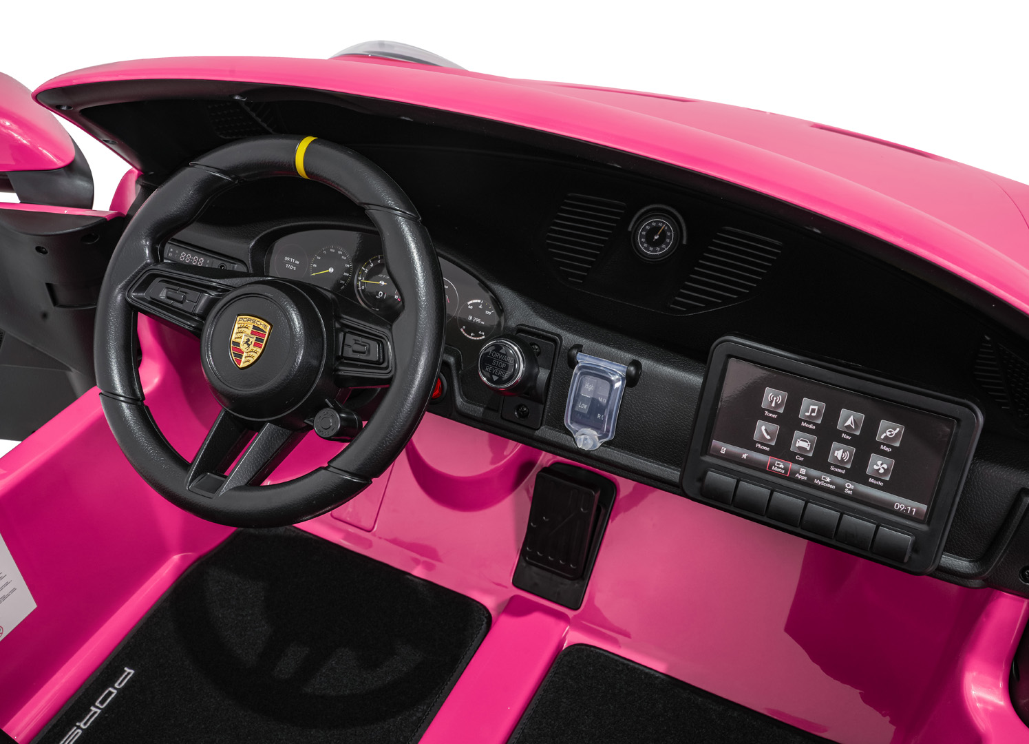 Masinuta electrica pentru copii cu 2 locuri PORSCHE 911 GT3 XXL 24V 800W 4x4, roti EVA, scaun piele, telecomanda parentala, Roz - imagine 4