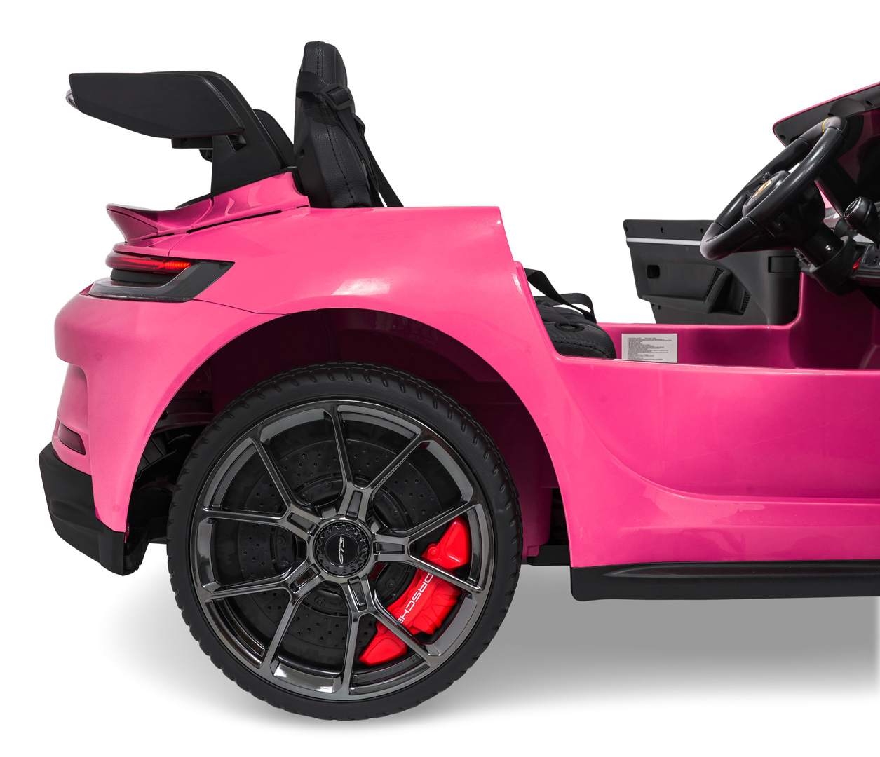 Masinuta electrica pentru copii cu 2 locuri PORSCHE 911 GT3 XXL 24V 800W 4x4, roti EVA, scaun piele, telecomanda parentala, Roz - imagine 5