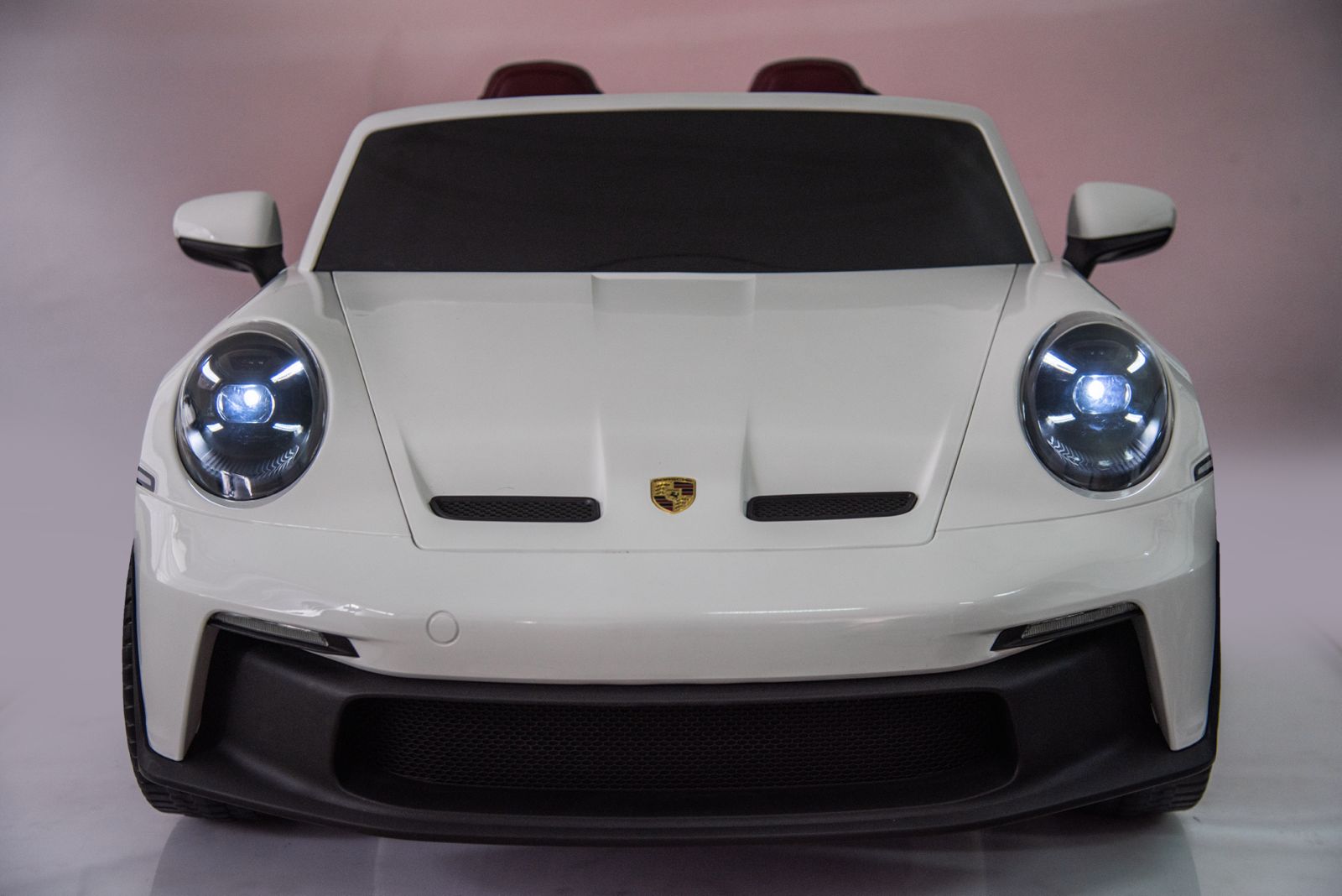 Masina electrica pentru copii cu 2 locuri, Porsche 911 GT3 XXL 24V 640W-brushless, ecran LCD, covorașe si husa cu logo, echipare Lux, Alb - imagine 13