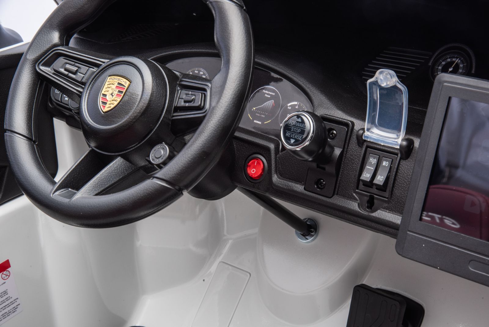 Masina electrica pentru copii cu 2 locuri, Porsche 911 GT3 XXL 24V 640W-brushless, ecran LCD, covorașe si husa cu logo, echipare Lux, Alb - imagine 12