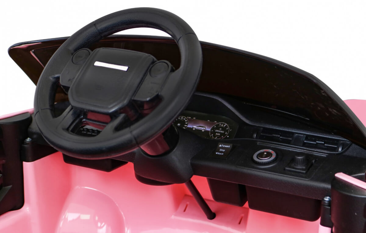 Masinuta electrica pentru copii Range Rover EVOQUE 12V 100W, roti EVA, scaun piele, telecomanda parentala, Roz - imagine 5