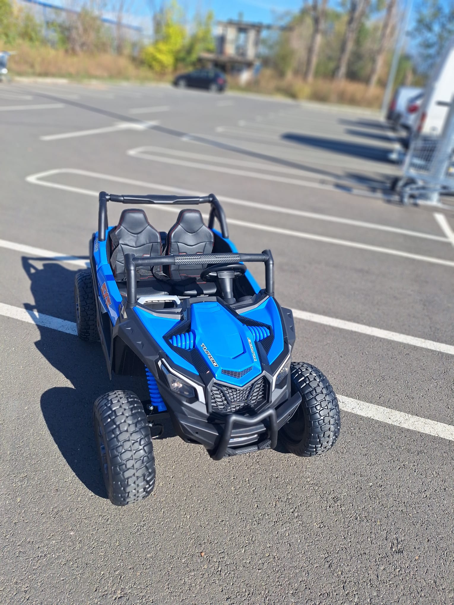 UTV electric pentru 2 copii TURBO SXS 24 Volti 240W 4x4 (028) Albastru - imagine 8