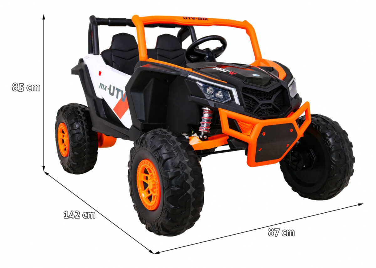 Masinuta electrica pentru copii Buggy UTV-MX cu 2 locuri 4x4 24 Volti (613) Portocaliu - imagine 2