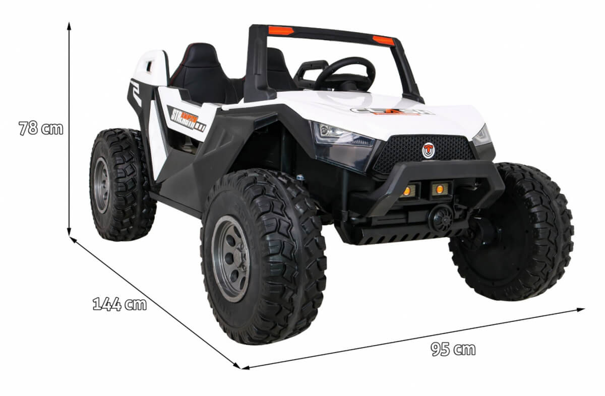 Masinuta electrica pentru copii Buggy-LUX XXL cu doua locuri, 24Volti, 4X4 cu ecran LCD (SX1928-mp4) Alb - imagine 2