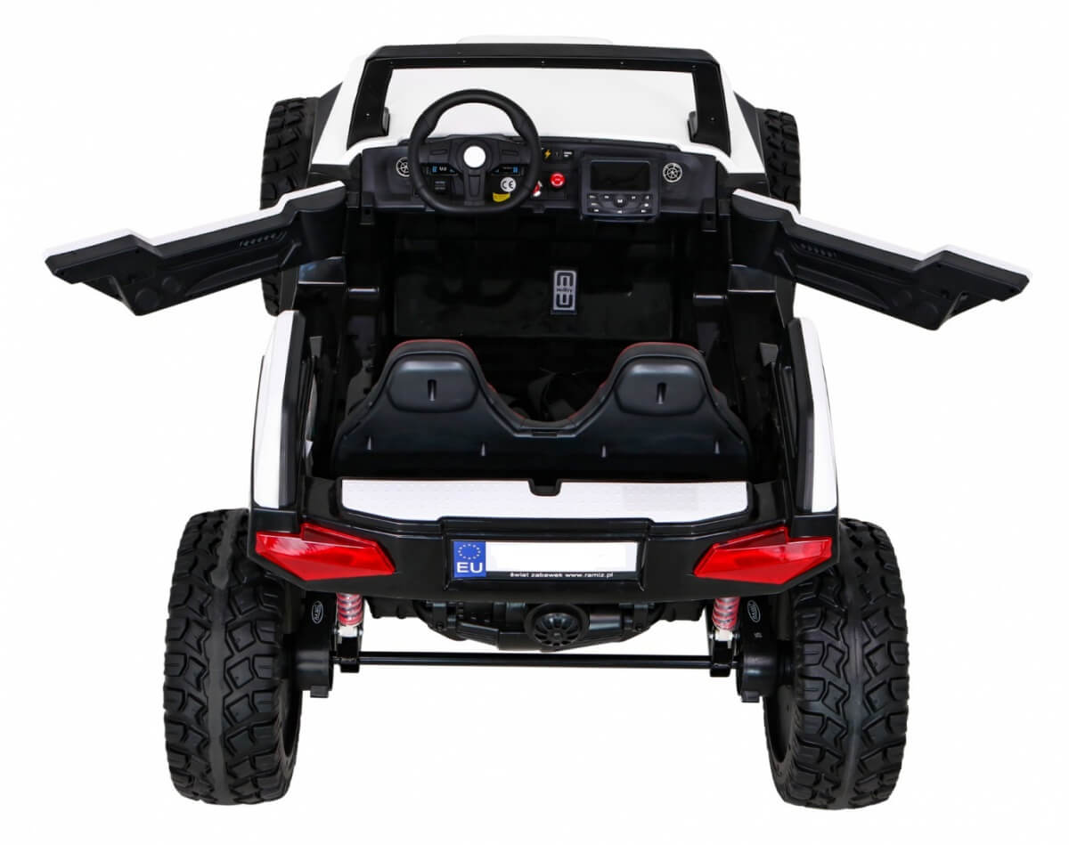 Masinuta electrica pentru copii Buggy-LUX XXL cu doua locuri, 24Volti, 4X4 cu ecran LCD (SX1928-mp4) Alb - imagine 5