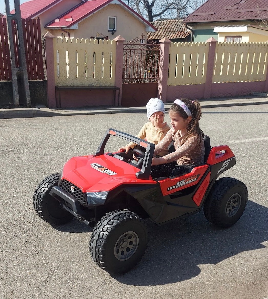 UTV electric pentru 2 copii Buggy XXL FAST EDITION cu viteza maxima 15km/h 500W 24V 4x4 (sx1928-fast) Rosu - imagine 11