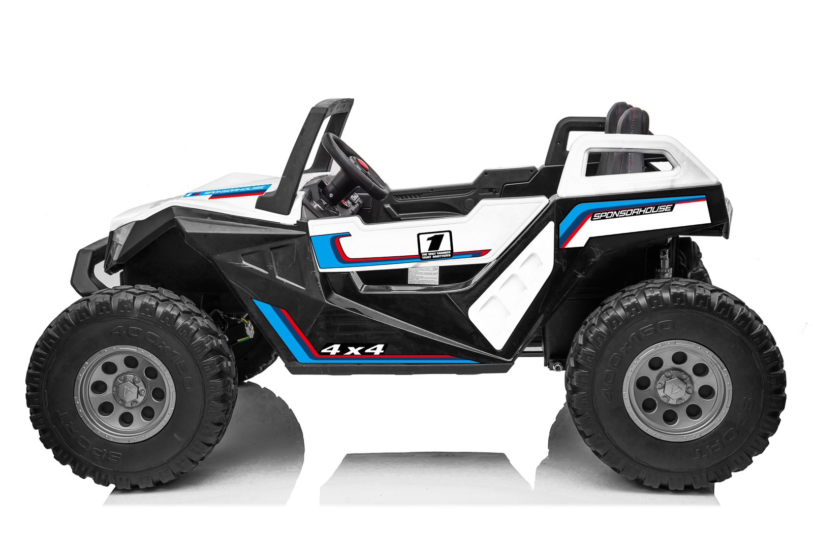 UTV electric pentru 2 copii Buggy XXL FAST EDITION cu viteza maxima 15km/h 500W 24V 4x4 (sx1928-fast) Alb - imagine 2