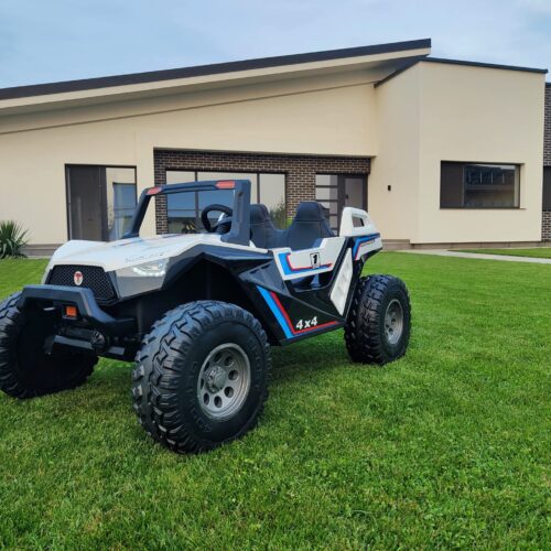 UTV electric pentru 2 copii Buggy XXL FAST EDITION cu viteza maxima 15km/h 500W 24V 4×4 (sx1928-fast) Alb