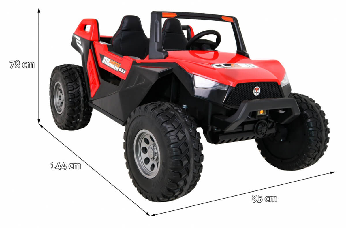UTV electric pentru 2 copii Buggy XXL FAST EDITION cu viteza maxima 15km/h 500W 24V 4x4 (sx1928-fast) Rosu - imagine 5