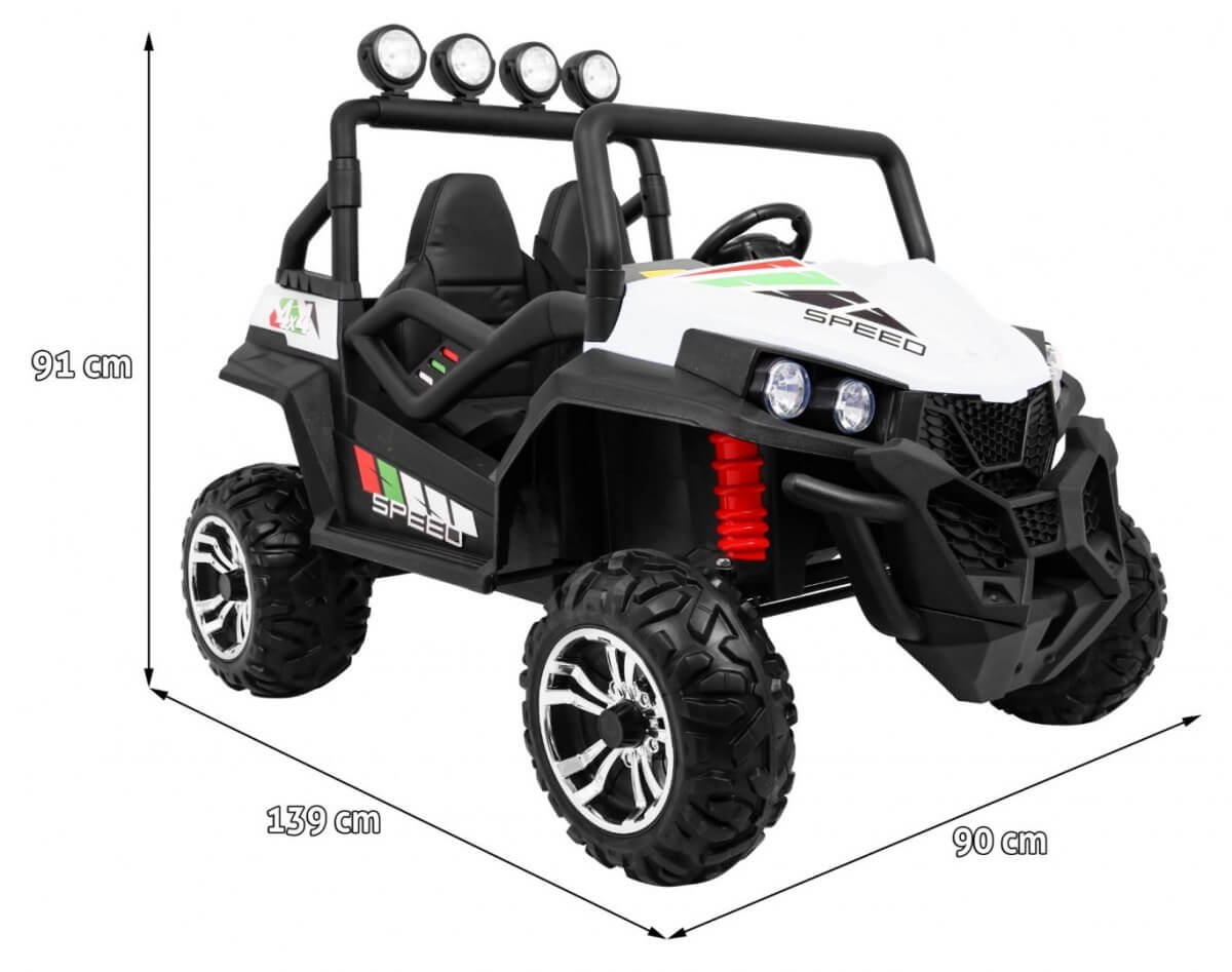 Masinuta electrica pentru copii 24 Volti UTV 4X4 SPEEDY BUGGY (S2588-1) New Face Lift Alb - imagine 2