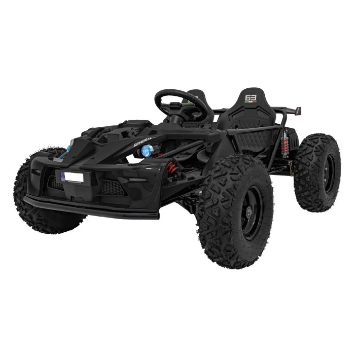 UTV electric pentru copii 8-15 ani cu 2 locuri 48V 800W Buggy GENERAL XXL cu viteza max 25km/h (2358) Negru
