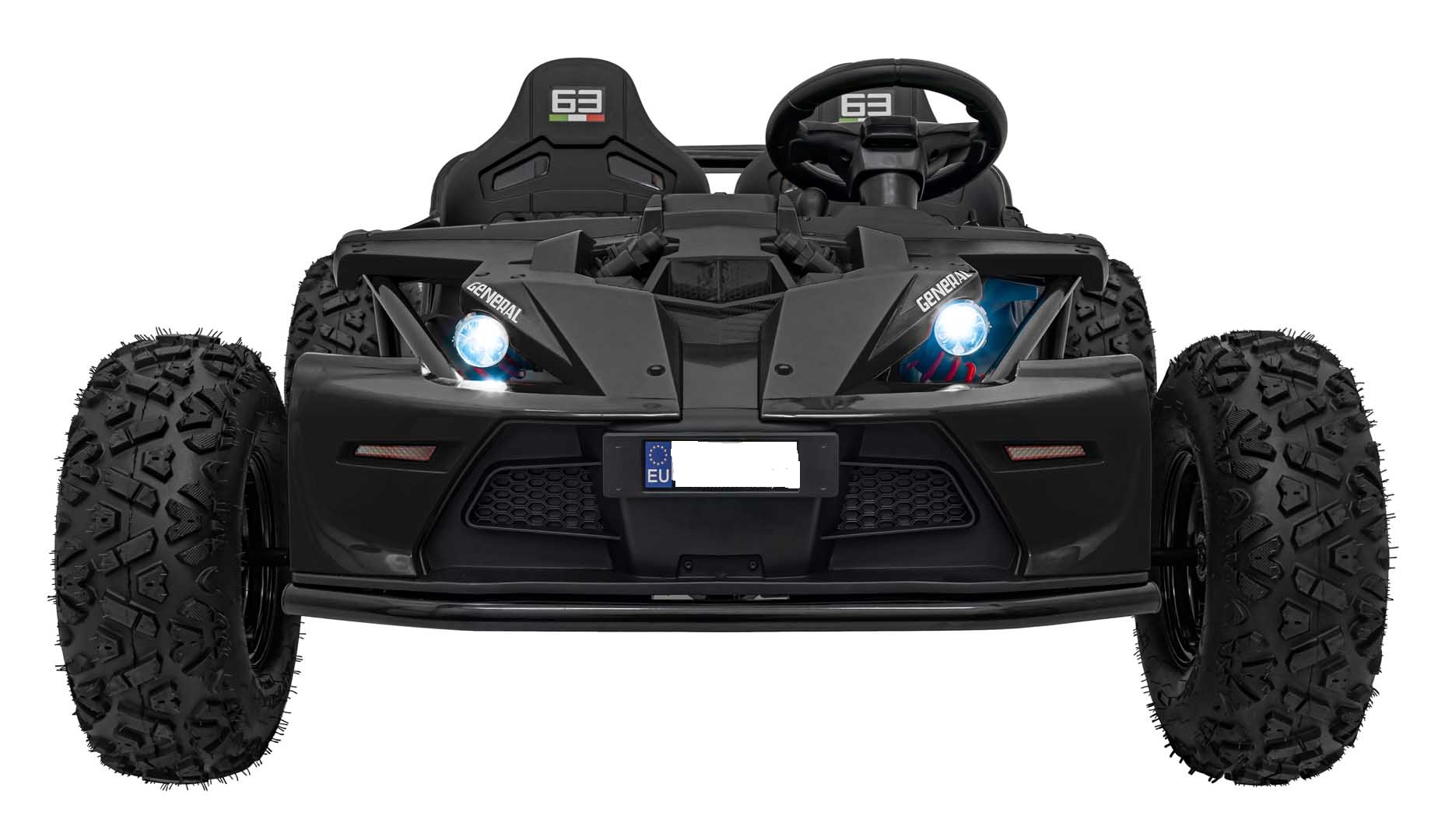 UTV electric pentru copii 8-15 ani cu 2 locuri 48V 800W Buggy GENERAL XXL cu viteza max 25km/h (2358) Negru - imagine 6