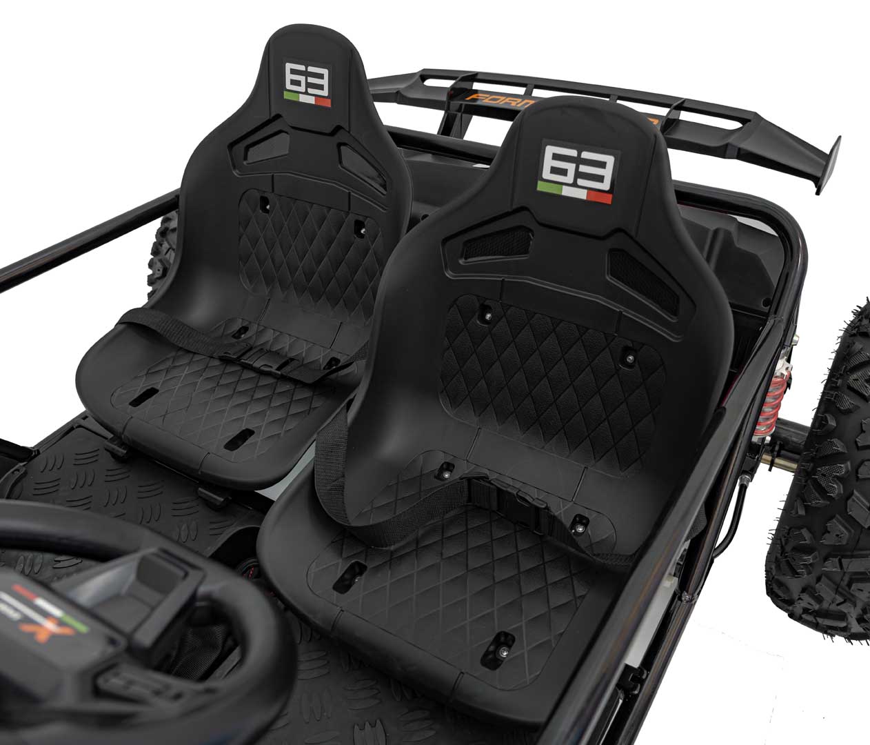 UTV electric pentru copii 8-15 ani cu 2 locuri 48V 800W Buggy GENERAL XXL cu viteza max 25km/h (2358) Negru - imagine 3
