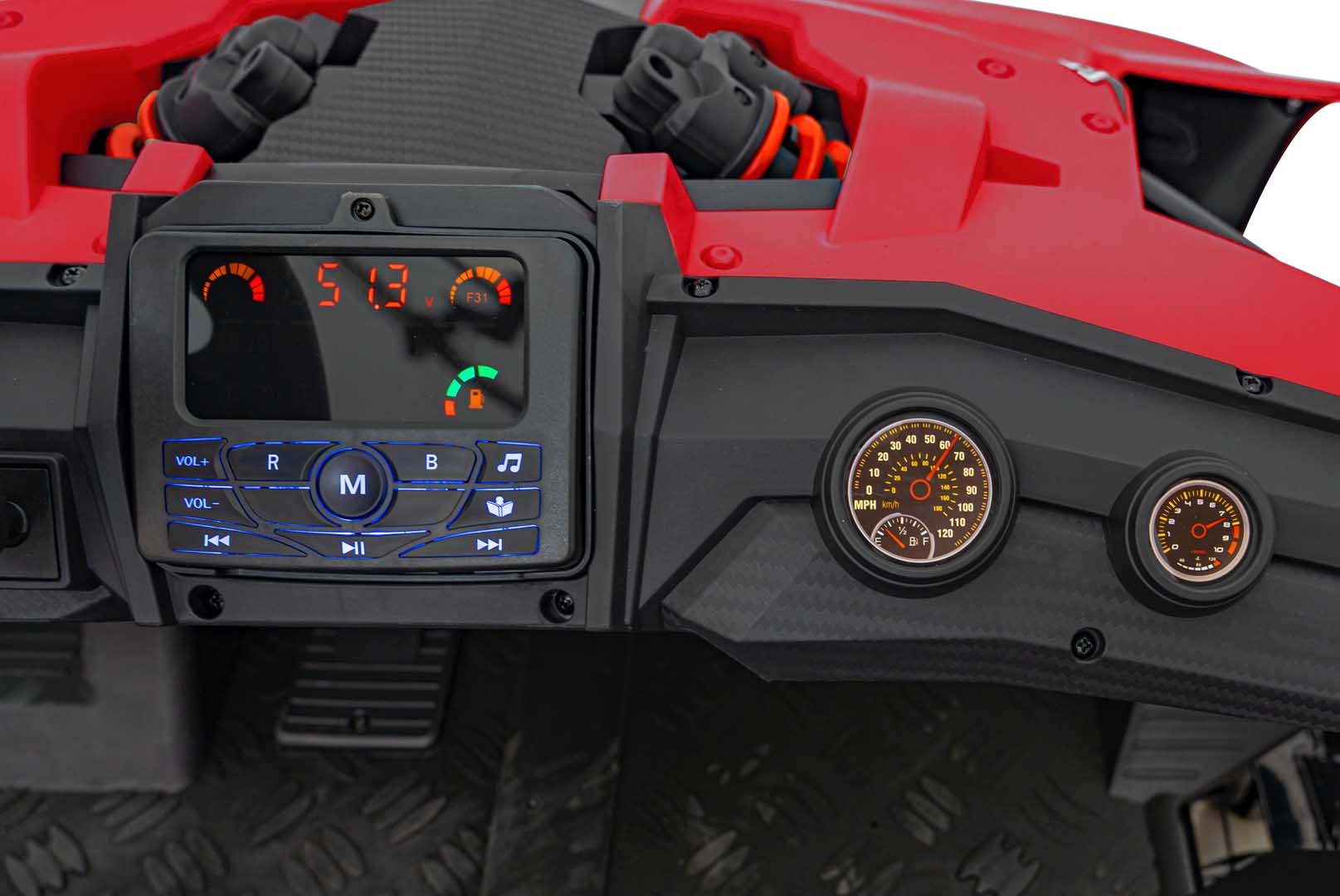UTV electric pentru copii 8-15 ani cu 2 locuri 48V 800W Buggy GENERAL XXL cu viteza max 25km/h (2358) Rosu - imagine 5